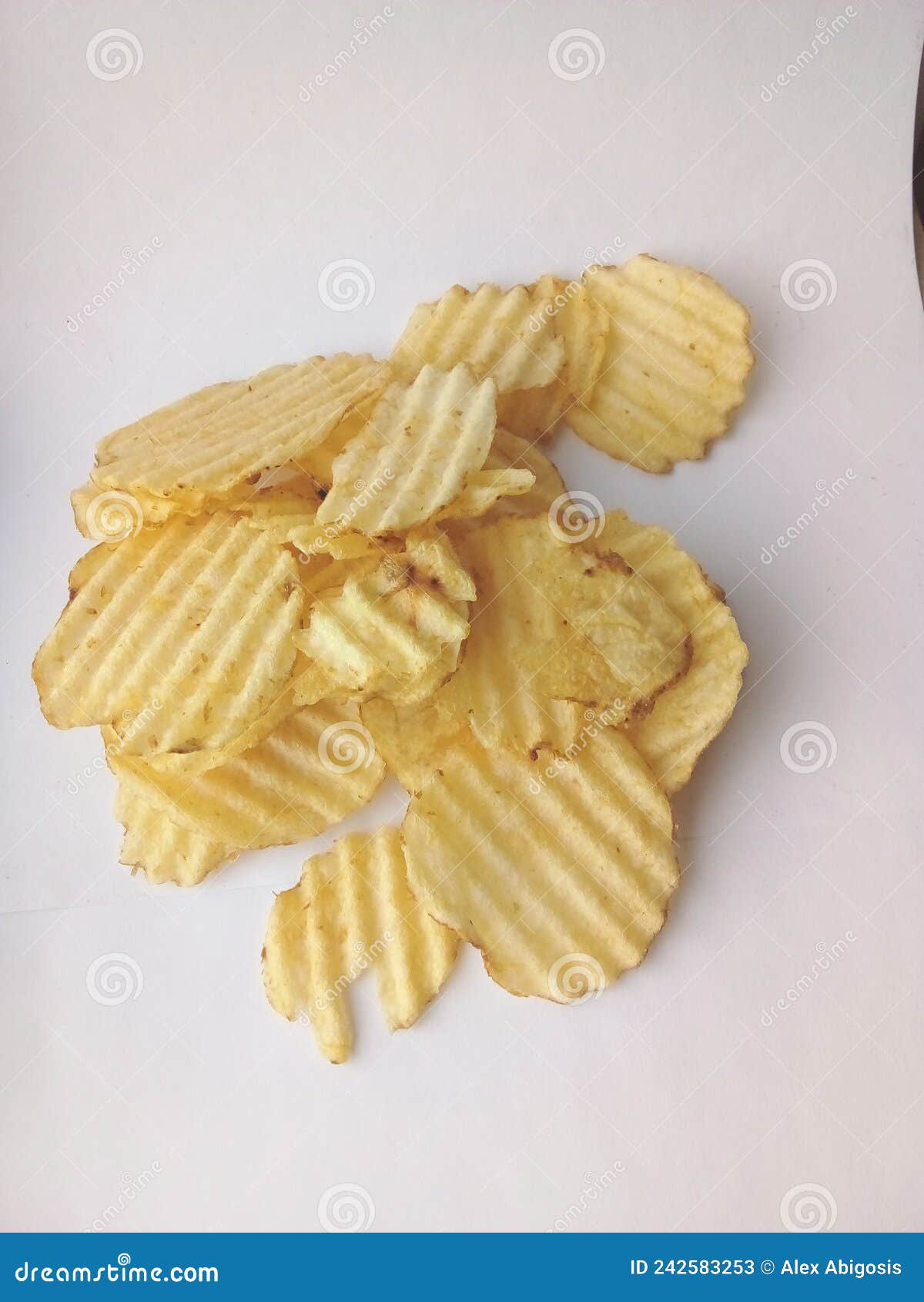Pain Potato Chips Isolated on White Stock Image Image of crispy