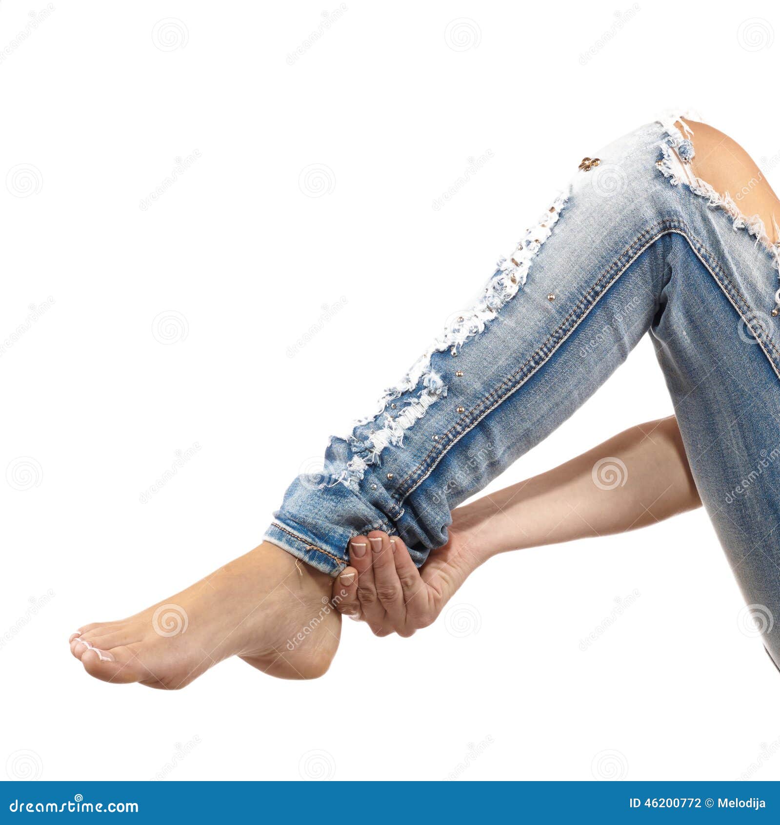 Pain in woman hamstring stock photo. Image of clipping - 46200772