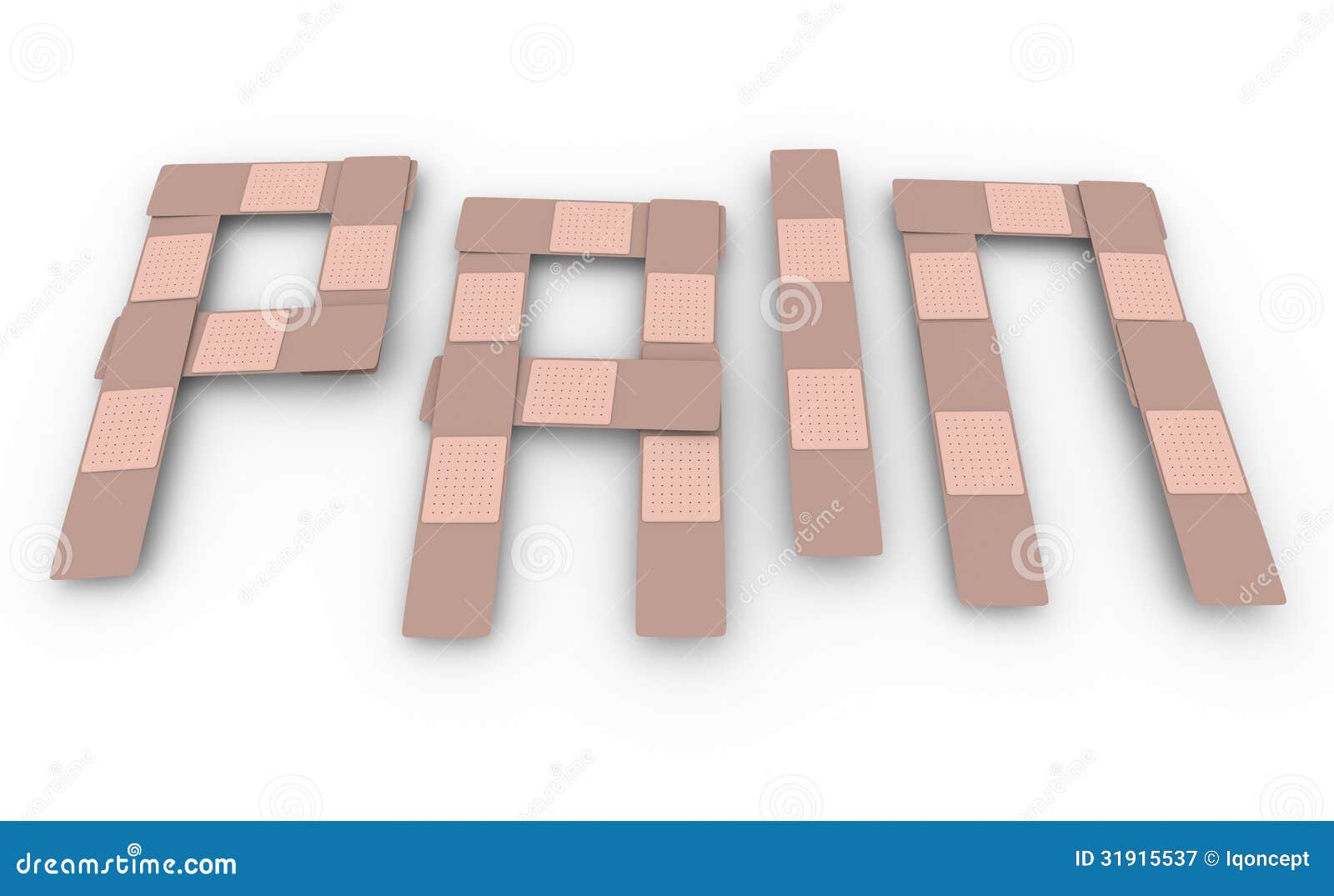 Pain Word Bandages Discomfort Healing Stock Illustration Illustration