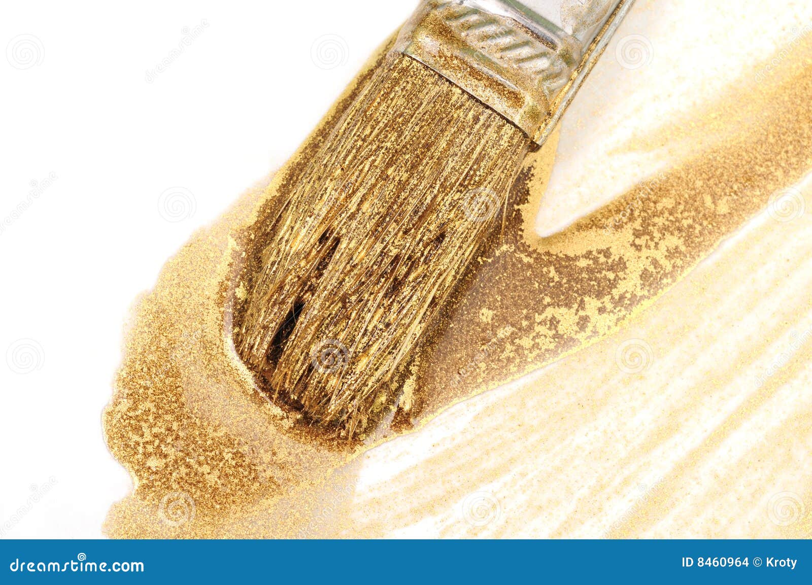 Painbrush And Gold Paint Stock Images Image 8460964