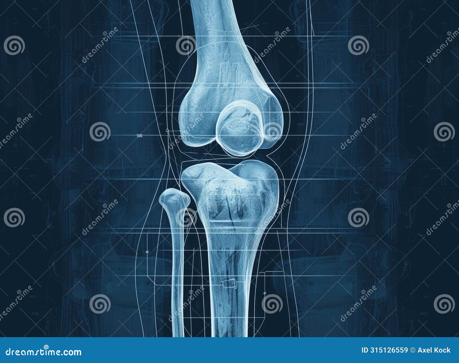 painful knee joint. medically artwork concept