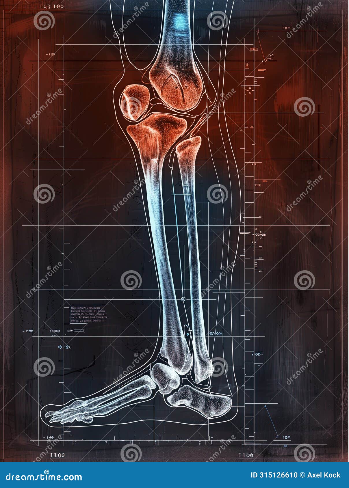 painful knee joint. medically artwork concept