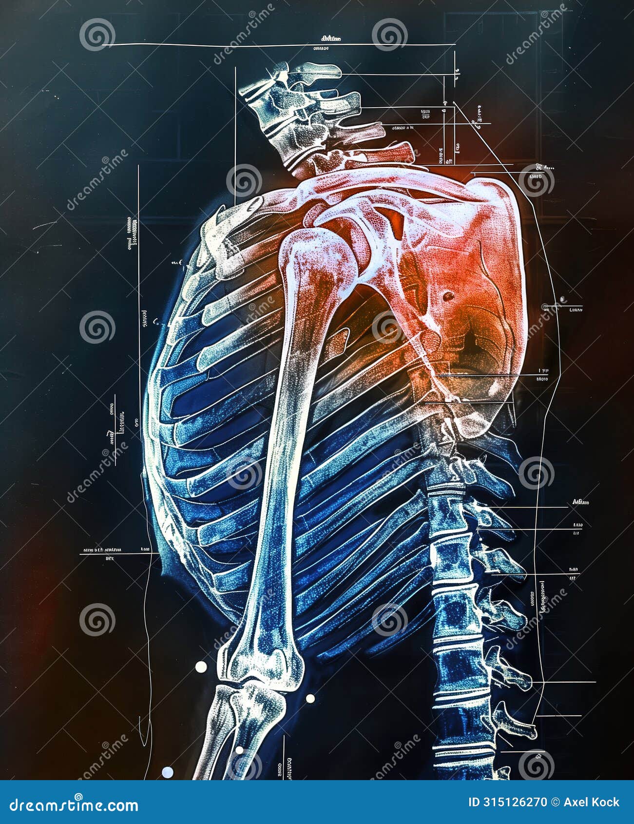 painful shoulder joints. shoulder anatomy. frozen shoulder. impingement. concept 