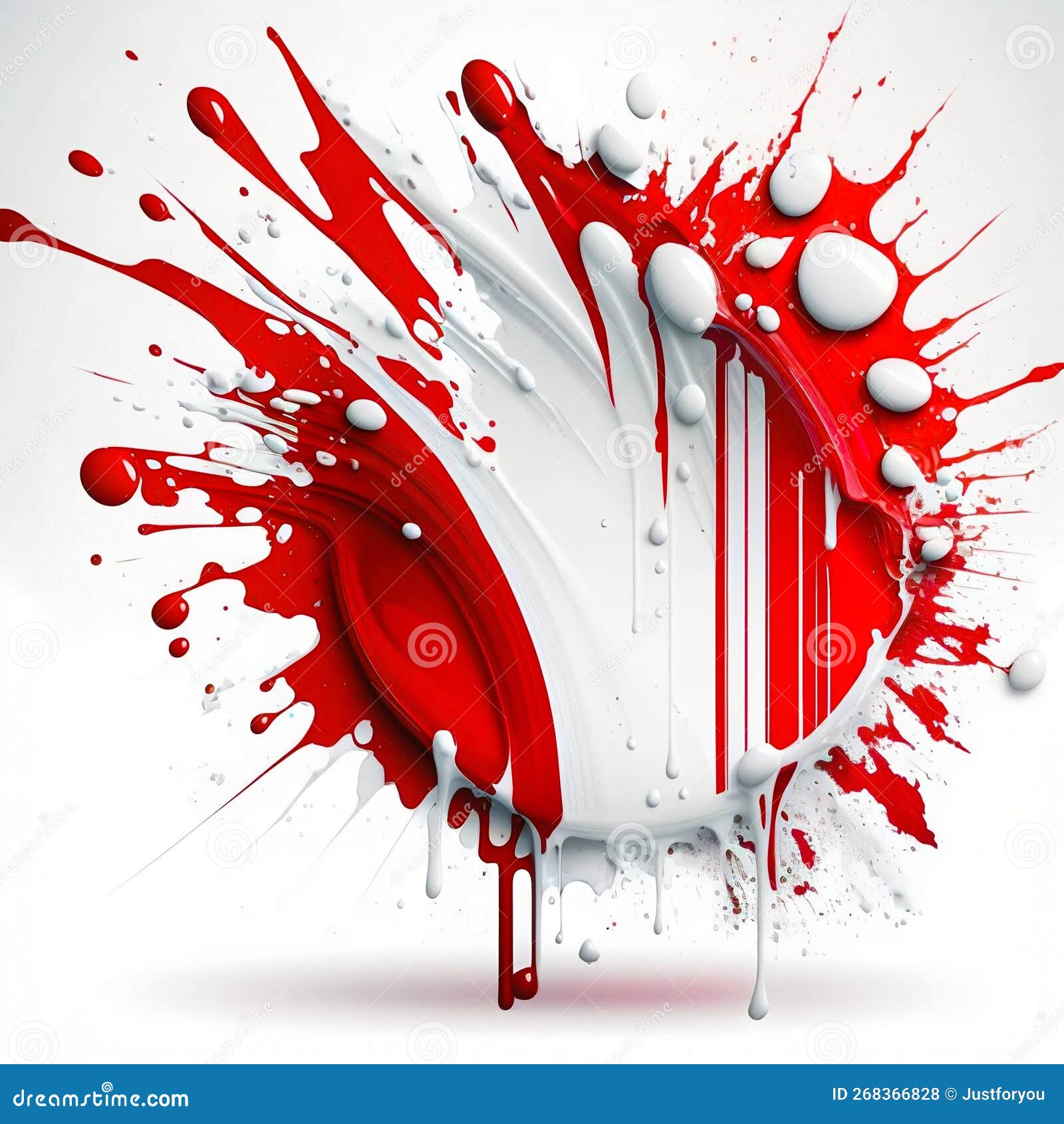 Paint Acrylic Splash Red and White Colors. Generative AI Stock Illustration Illustration of
