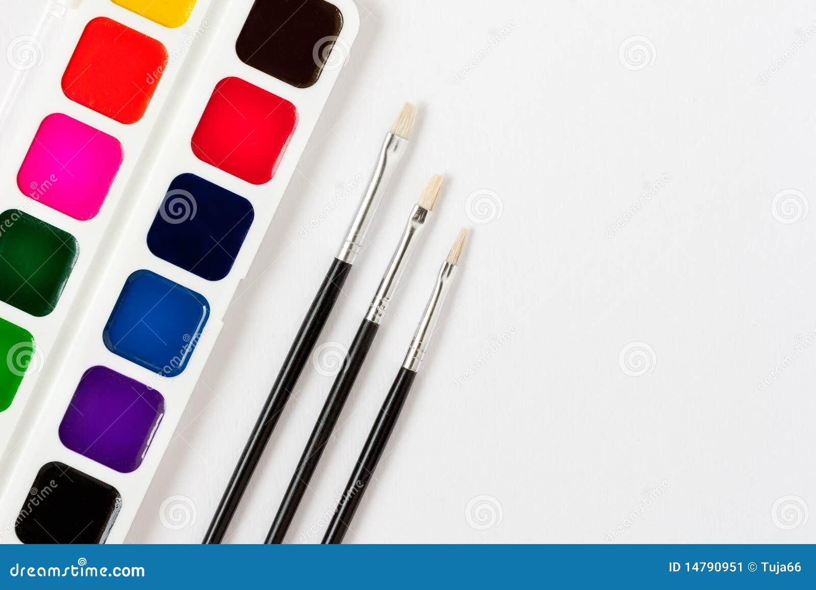 Paint box and brushes stock image. Image of creativity 14790951