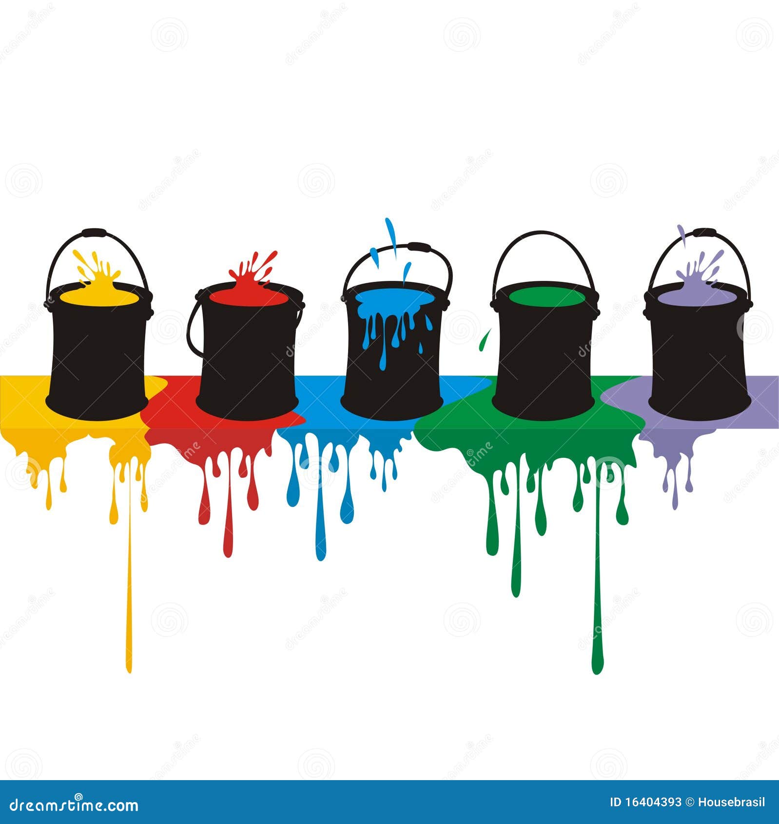  Paint  Boxes And Drops On A Wall Stock Vector Image 16404393