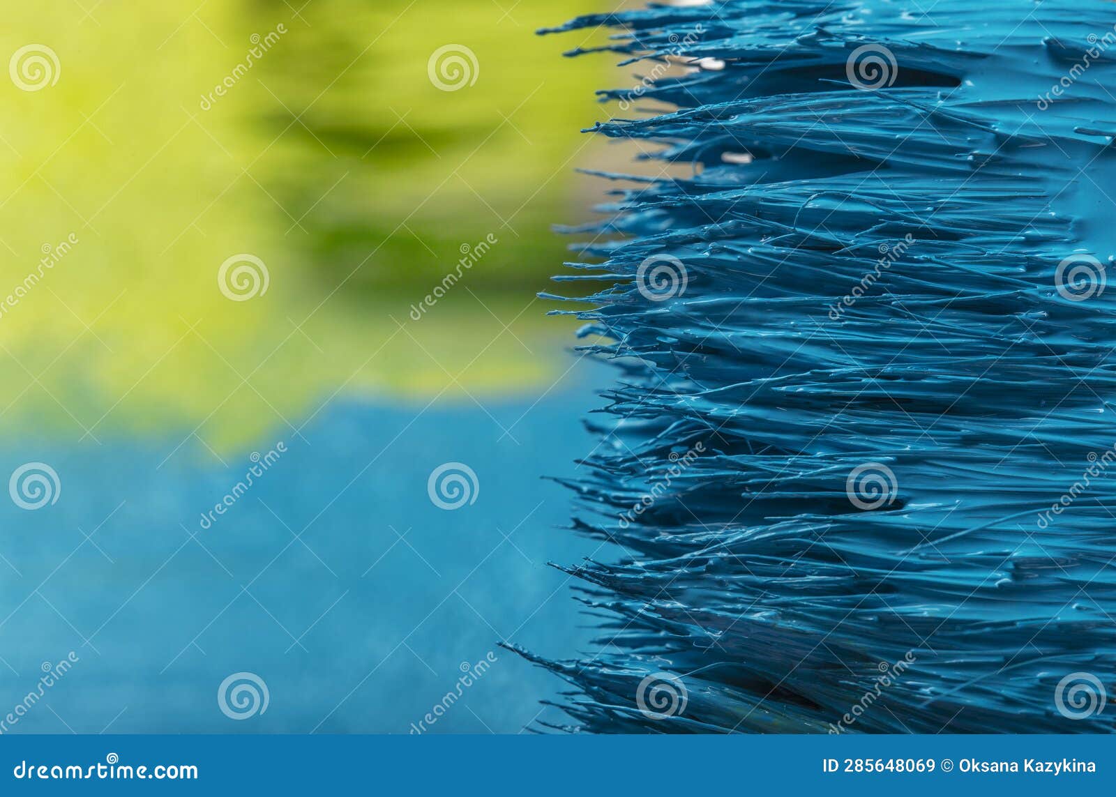 Paint Brush with Blue Paint. Repair Concept. Stock Image Image of