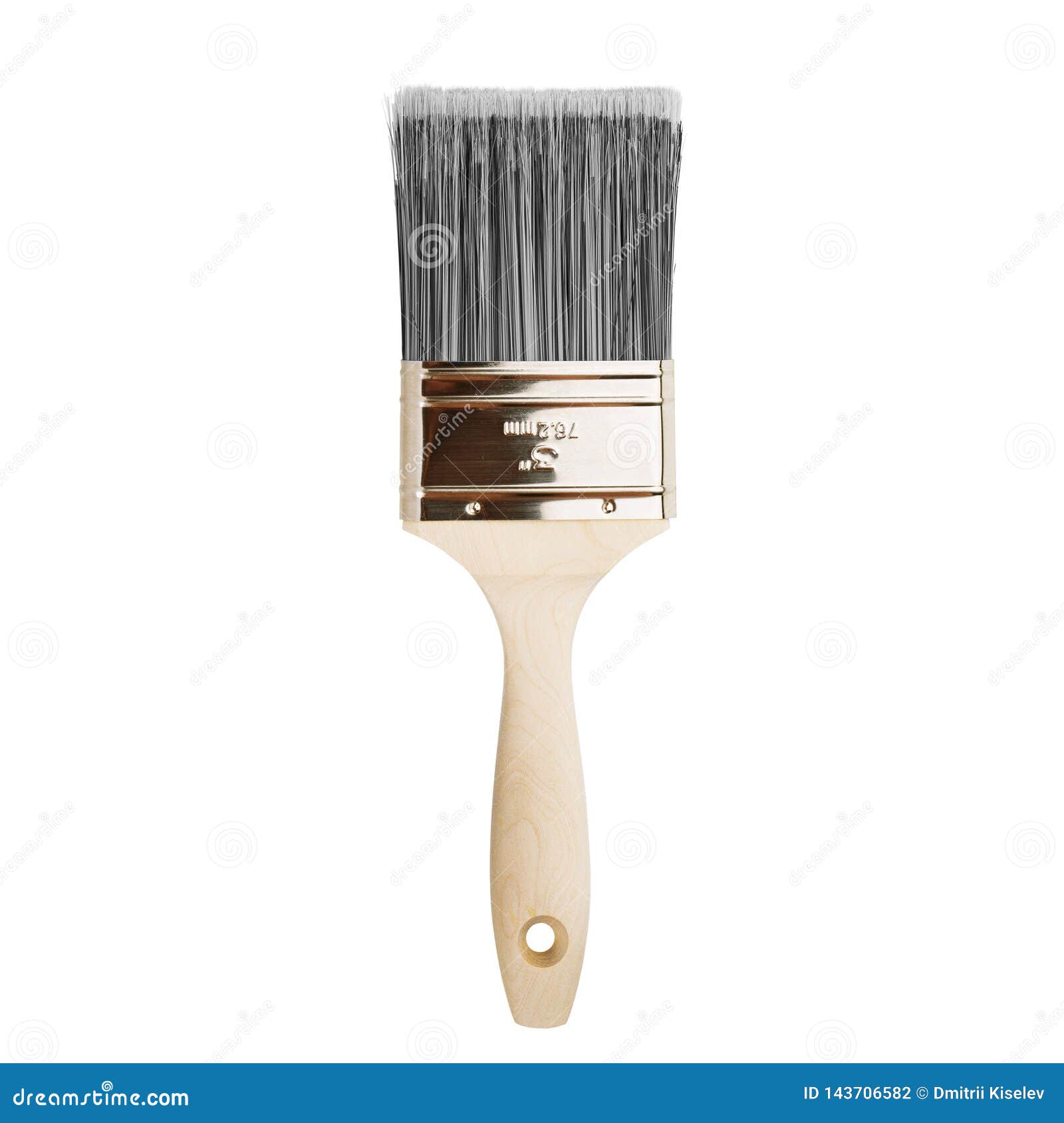 Paint Brush with Bristles on White Background Stock Photo Image of
