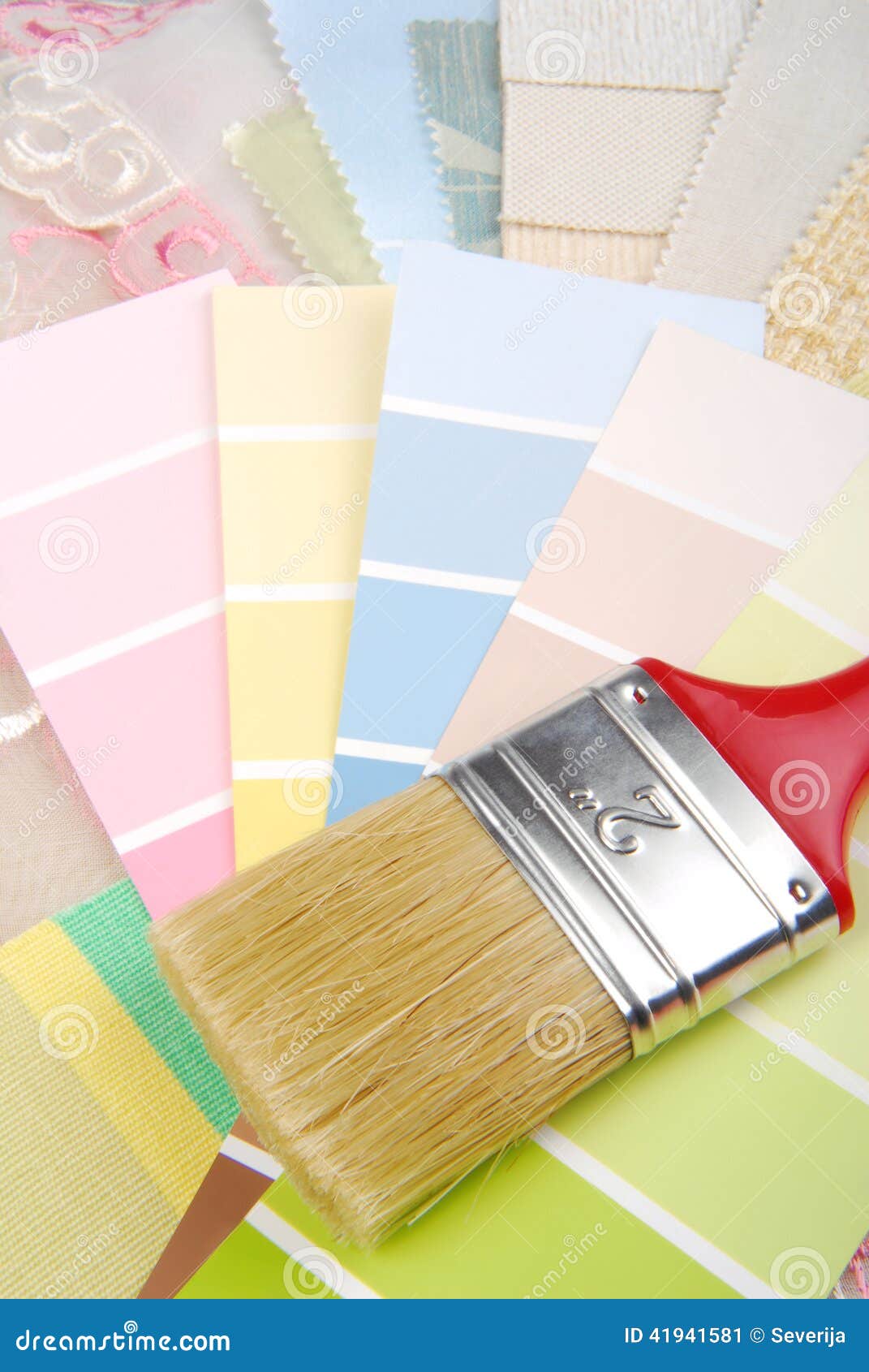 Paint Brush and Color Palette Stock Image Image of fabric, house