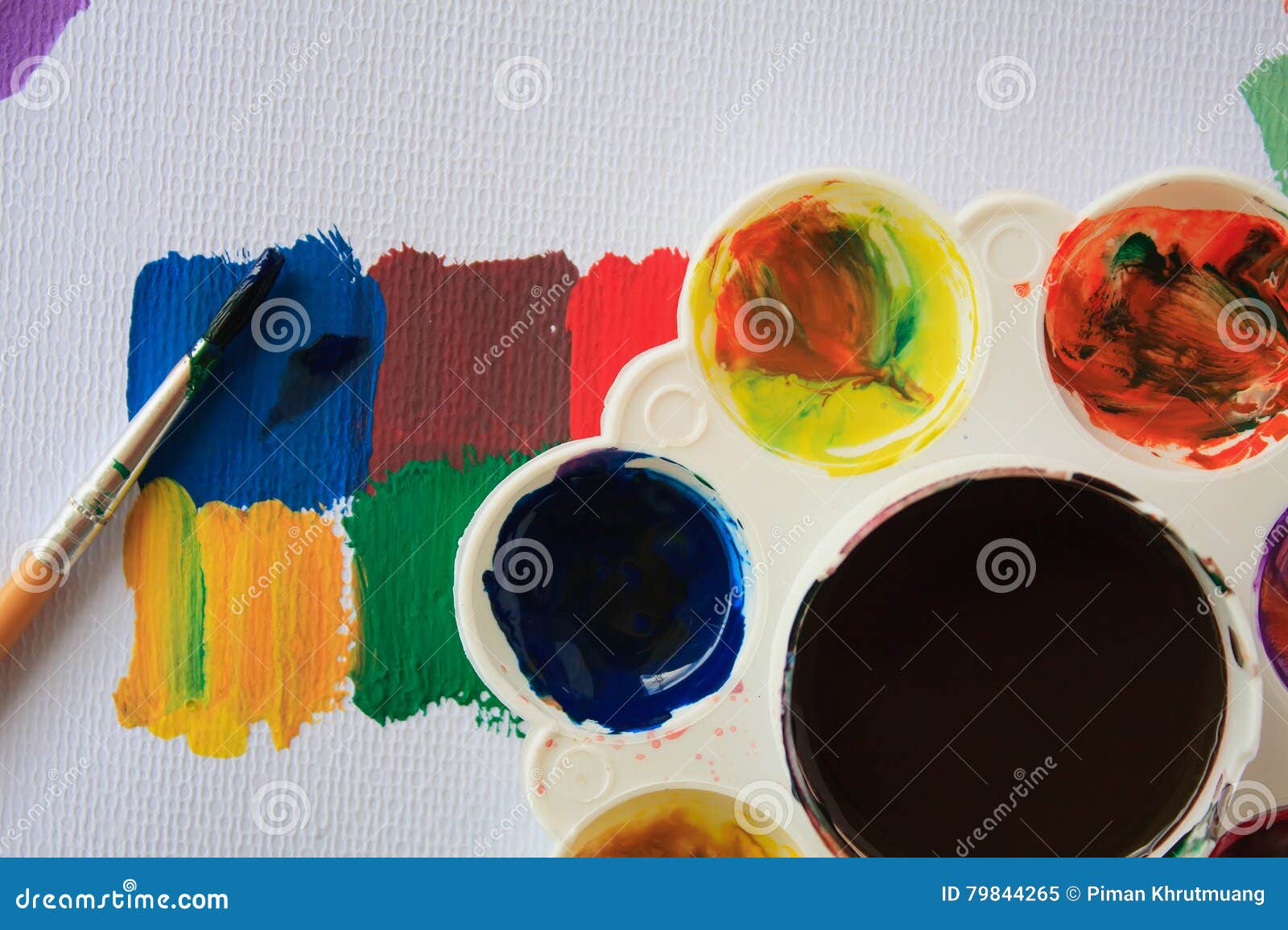 Painting Brush And Plate Painting Brush And Plate