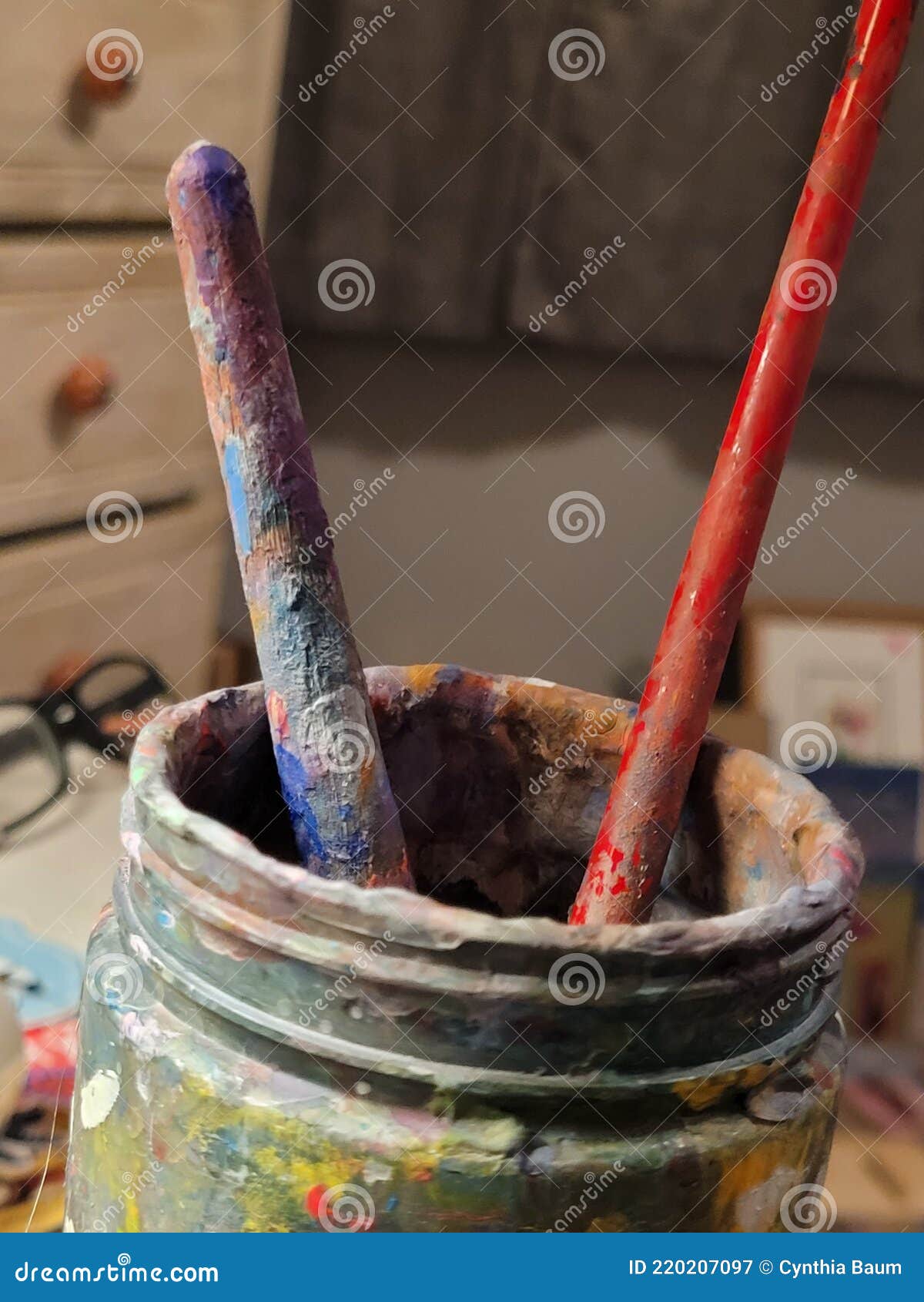 Paint Brush in Cup stock image. Image of paint, brush 220207097