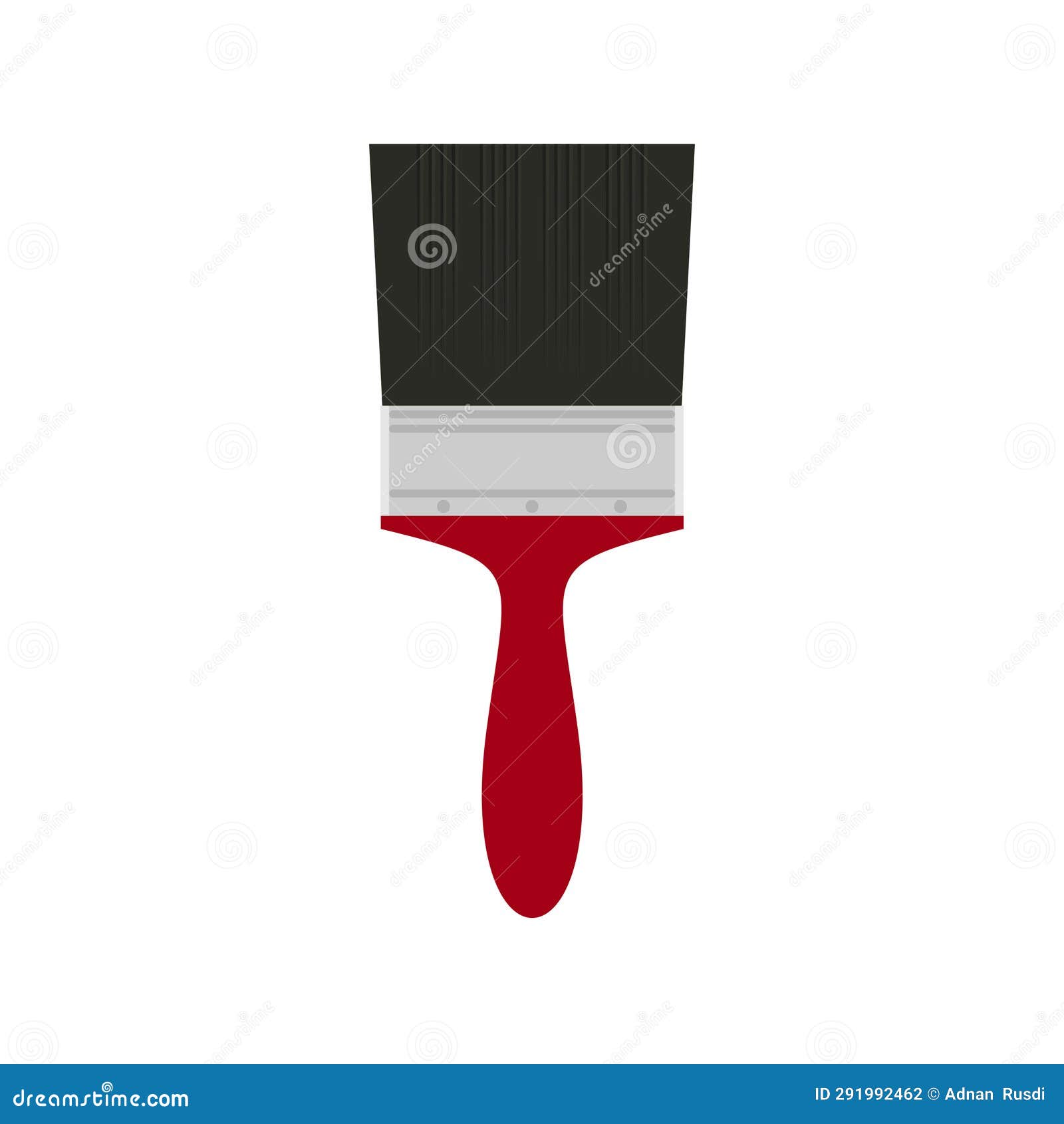 Paint Brush Flat Design Vector Illustration Isolated on White
