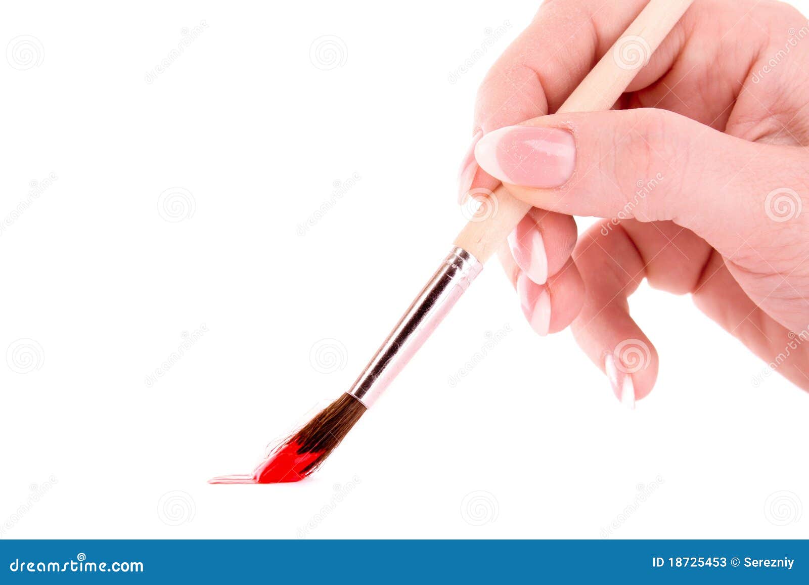 Paint Brush in Hand Isolated Stock Image Image of inspiration