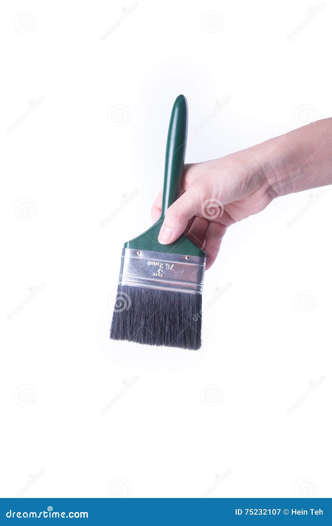 Paint Brush with Hand. Paint Brush with Hand on a Background. Stock