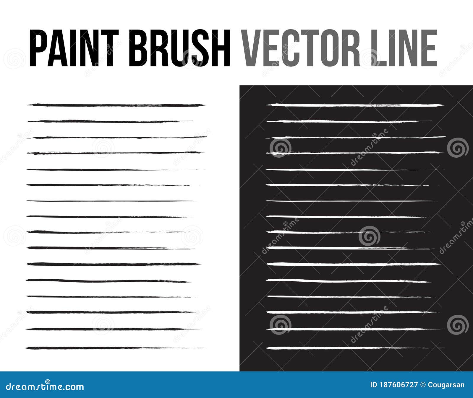 the paint brush handdrawn  line set