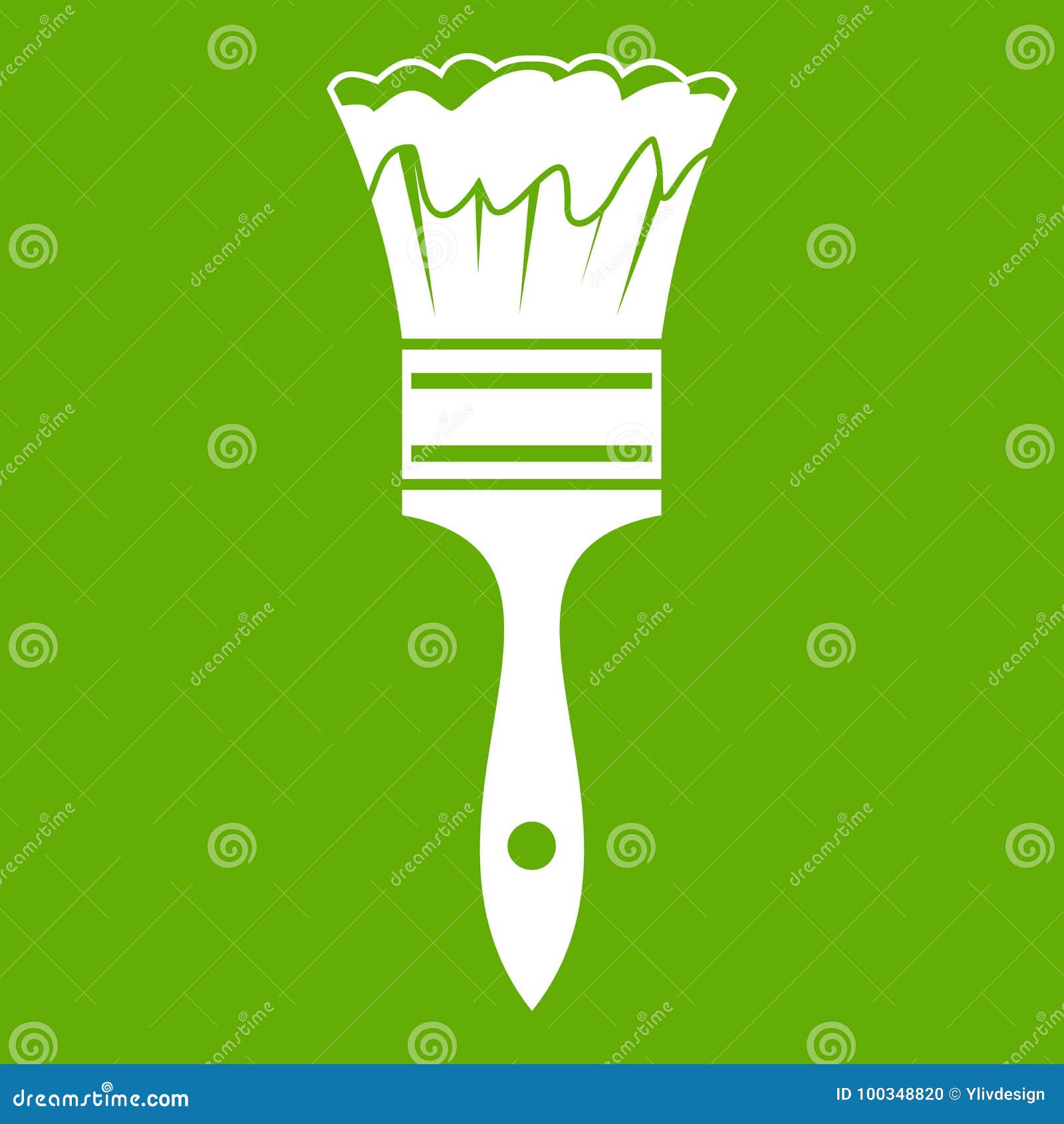 Paint brush icon green stock vector. Illustration of craft - 100348820