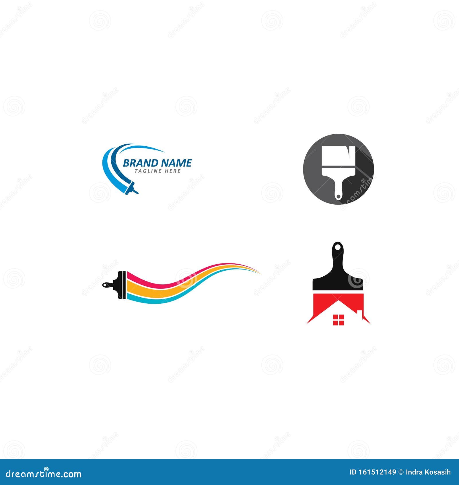 Paint Brush Logo Template Vector Icon Illustration Stock Vector