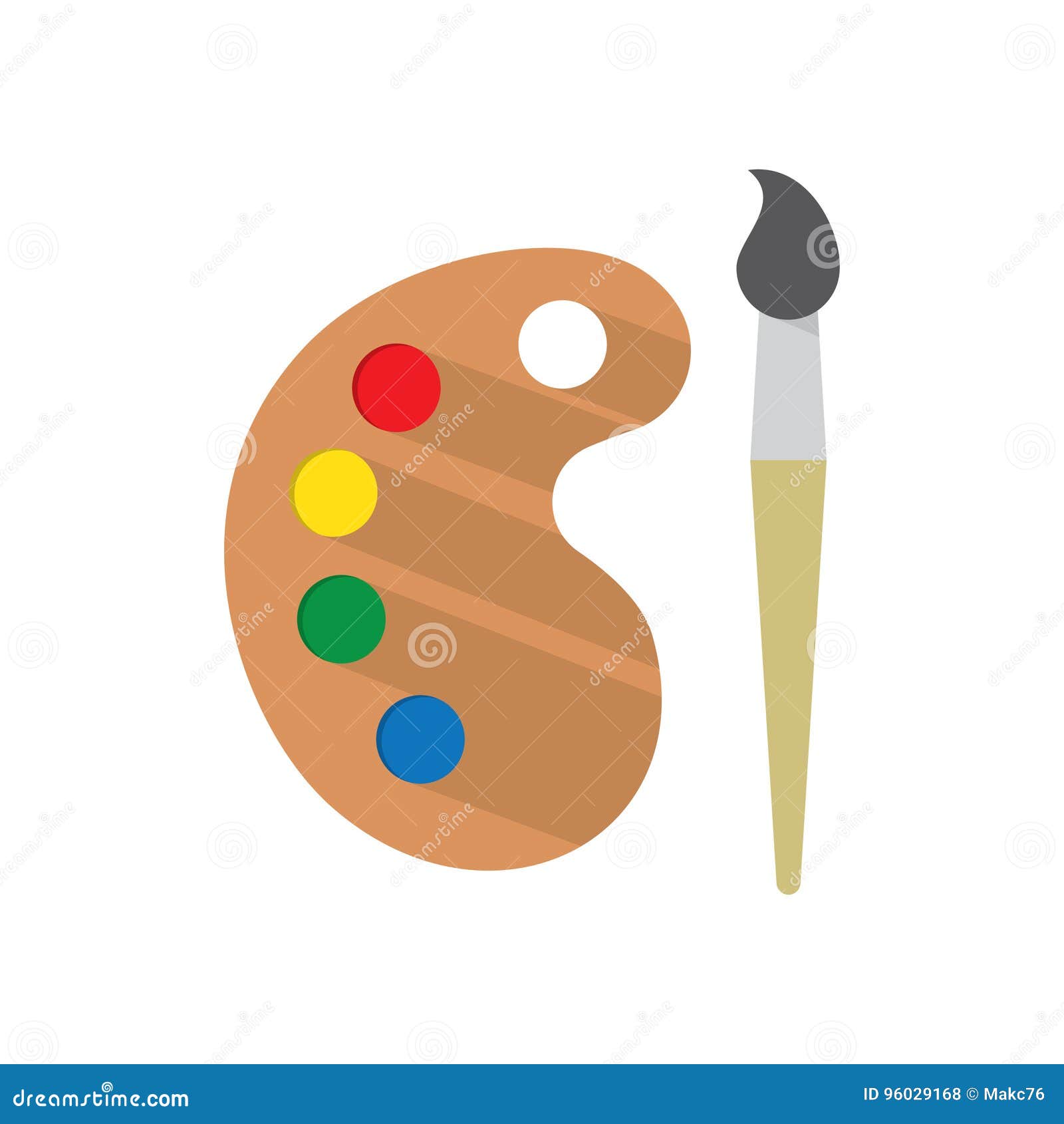 Paint pallet And Paint Brush Cartoon Vector Icon Illustration - Paint Pallet  - Pin