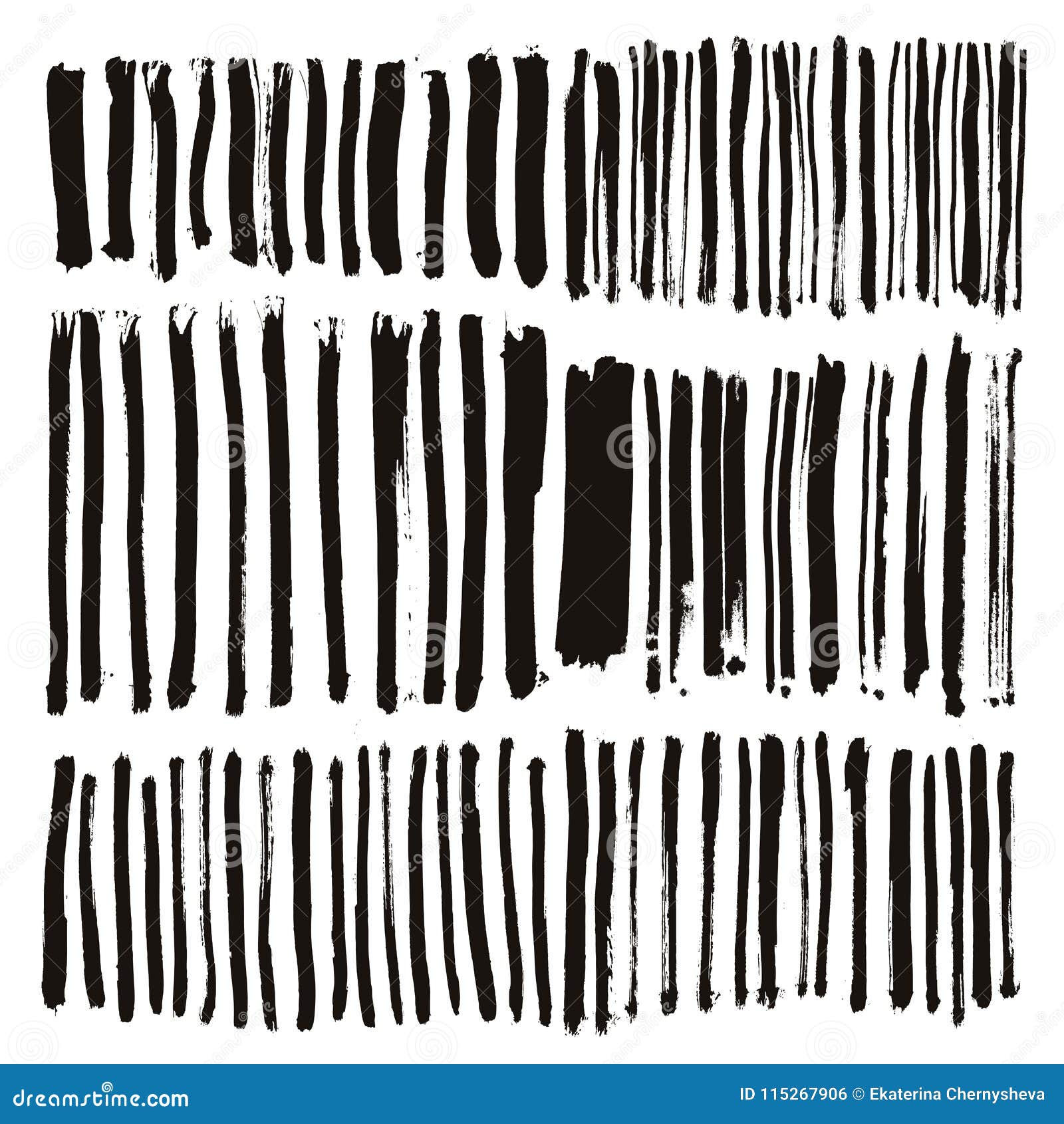 Paint Brush Stripes. Elements for Design Stock Vector Illustration of decoration, shape 115267906