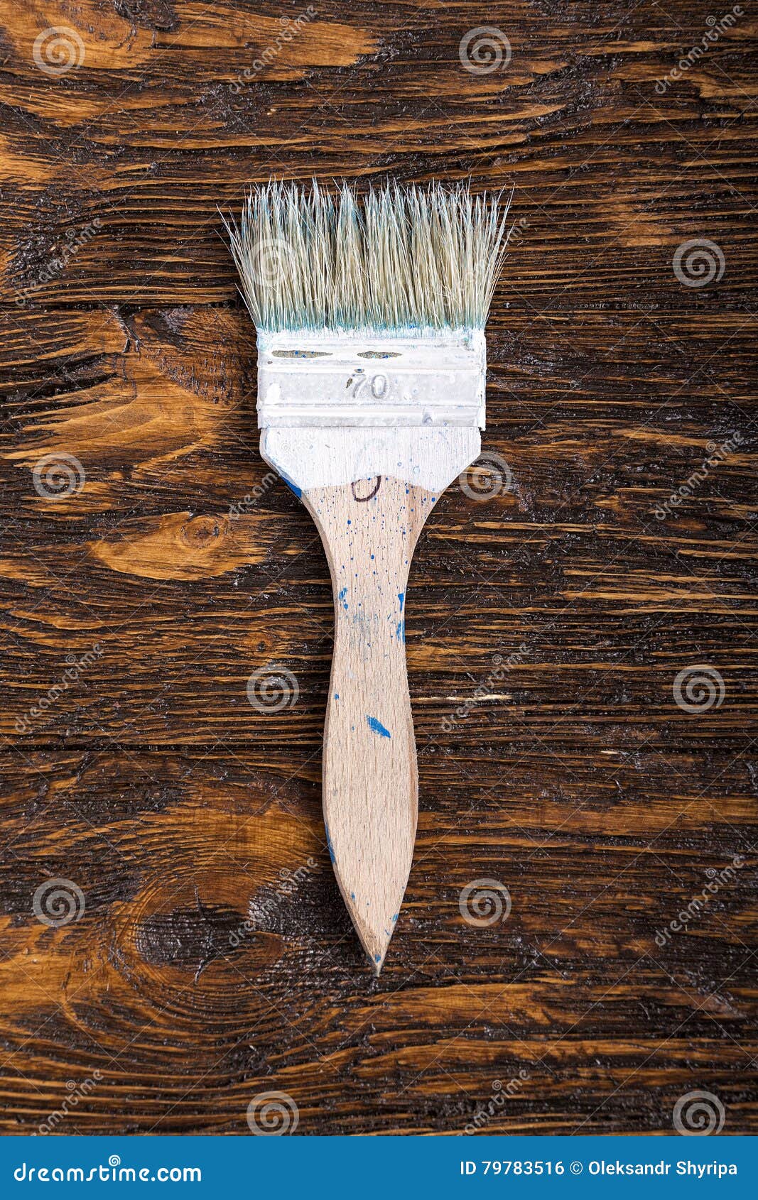 Paint Brush on the Table, Top View Stock Photo Image of artist