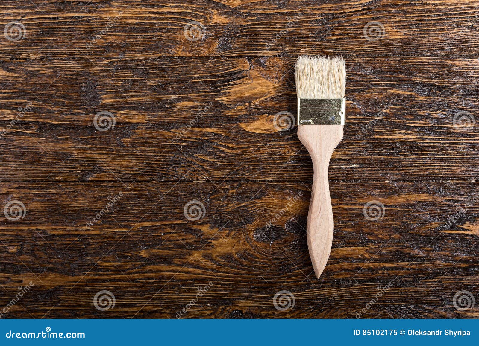 Paint Brush on the Table, Top View Stock Image Image of decorate