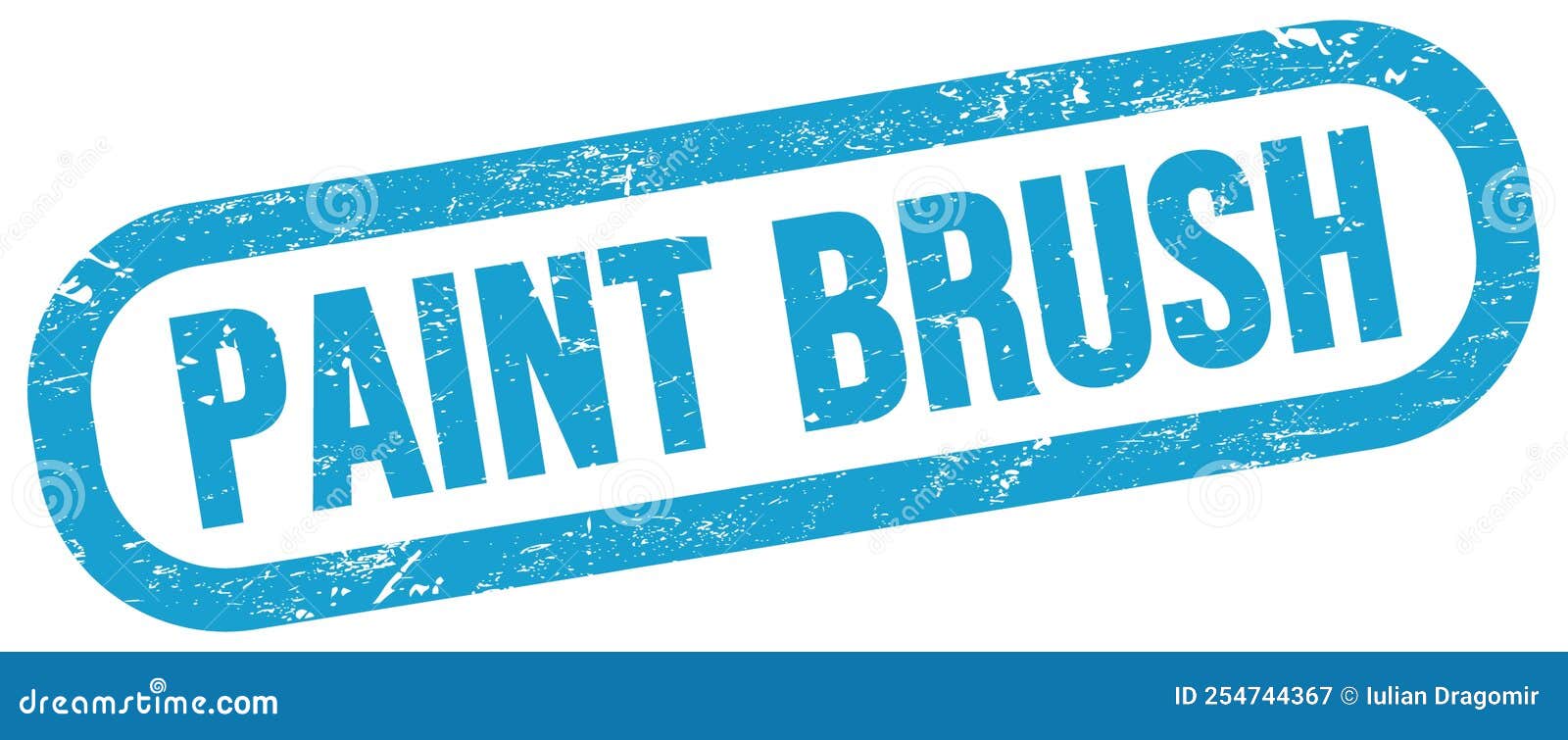PAINT BRUSH, Text Written on Blue Stamp Sign Stock Illustration