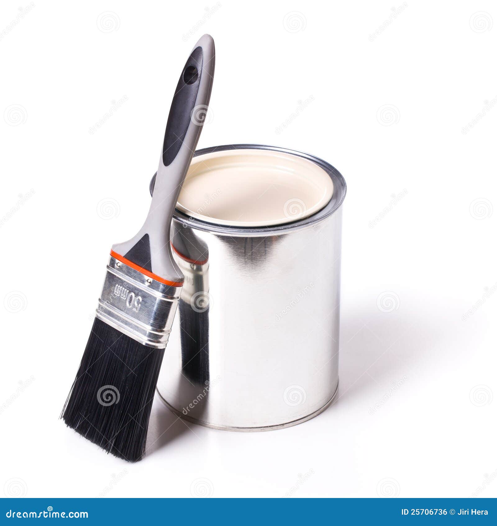 Paint brush and tin can stock photo. Image of hand, paintbrush 25706736