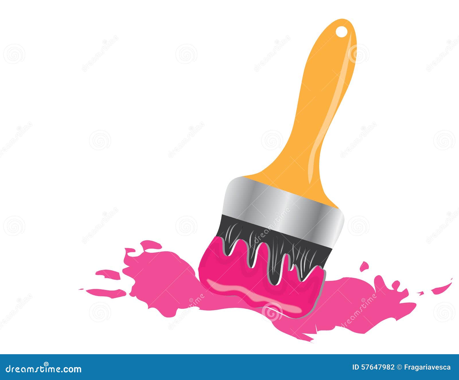 Paint brush stock vector. Illustration of splash, pink