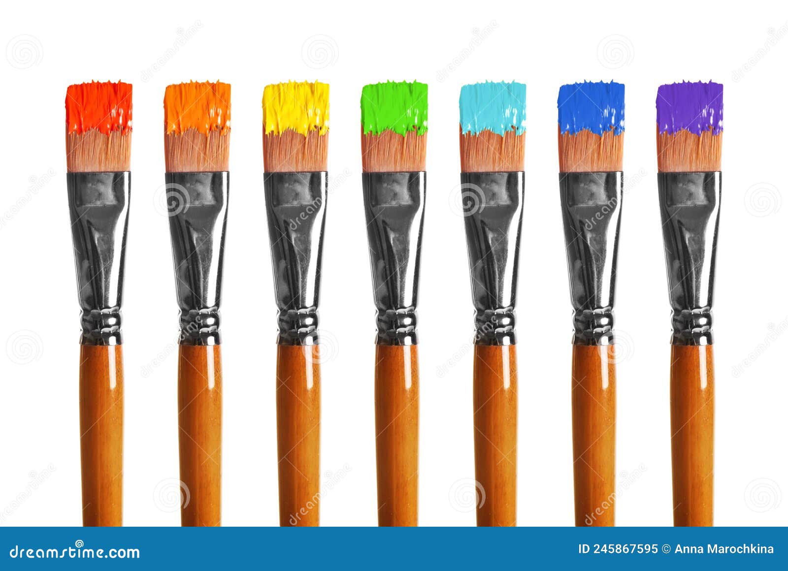 Paint Brush with Yellow Paint Isolated on White Stock Image Image of abstract, paint 245867595
