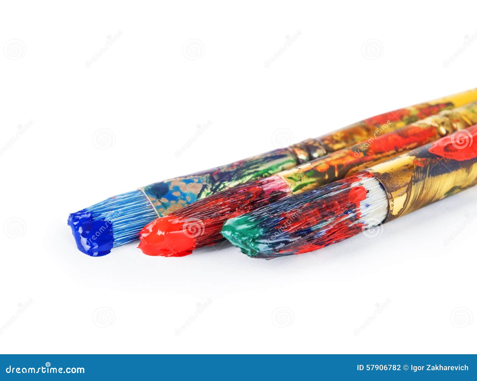 Paint brushes with gouache stock photo. Image of gouache 57906782