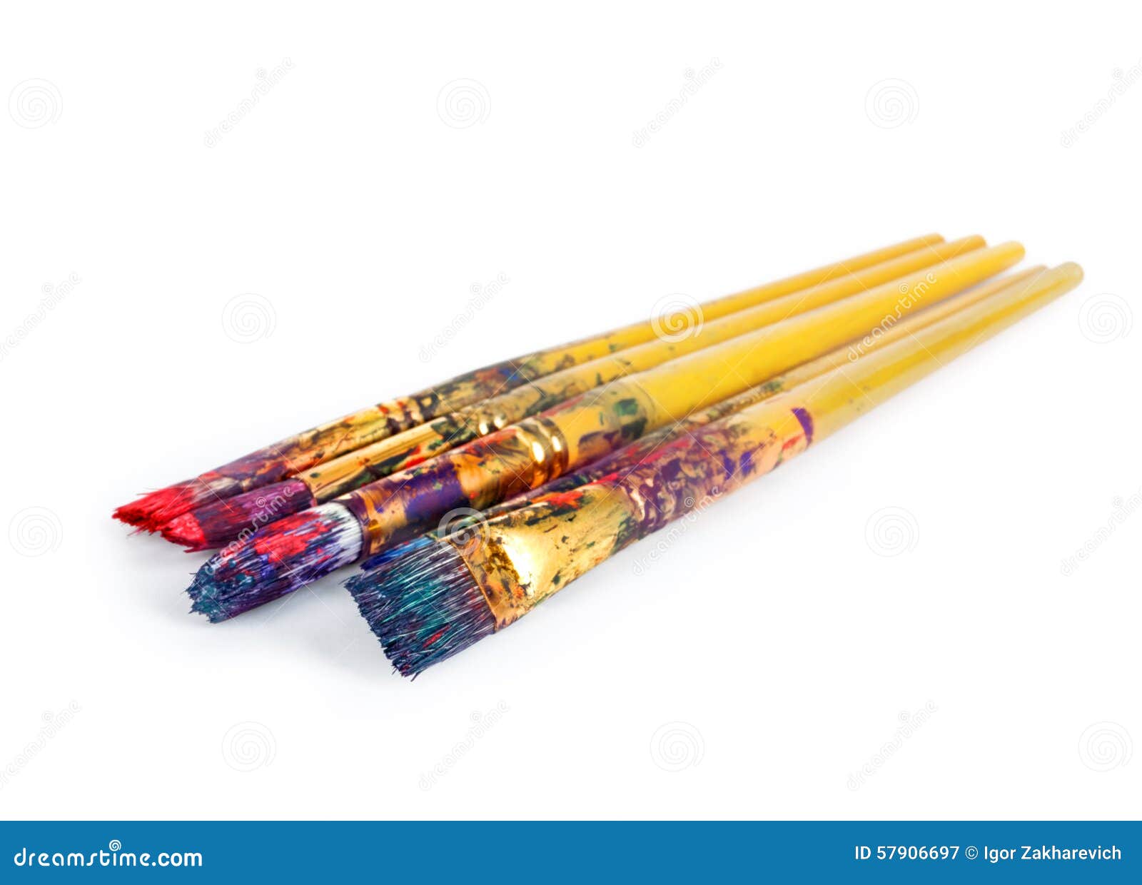 Paint brushes with gouache stock image. Image of paintbrush 57906697
