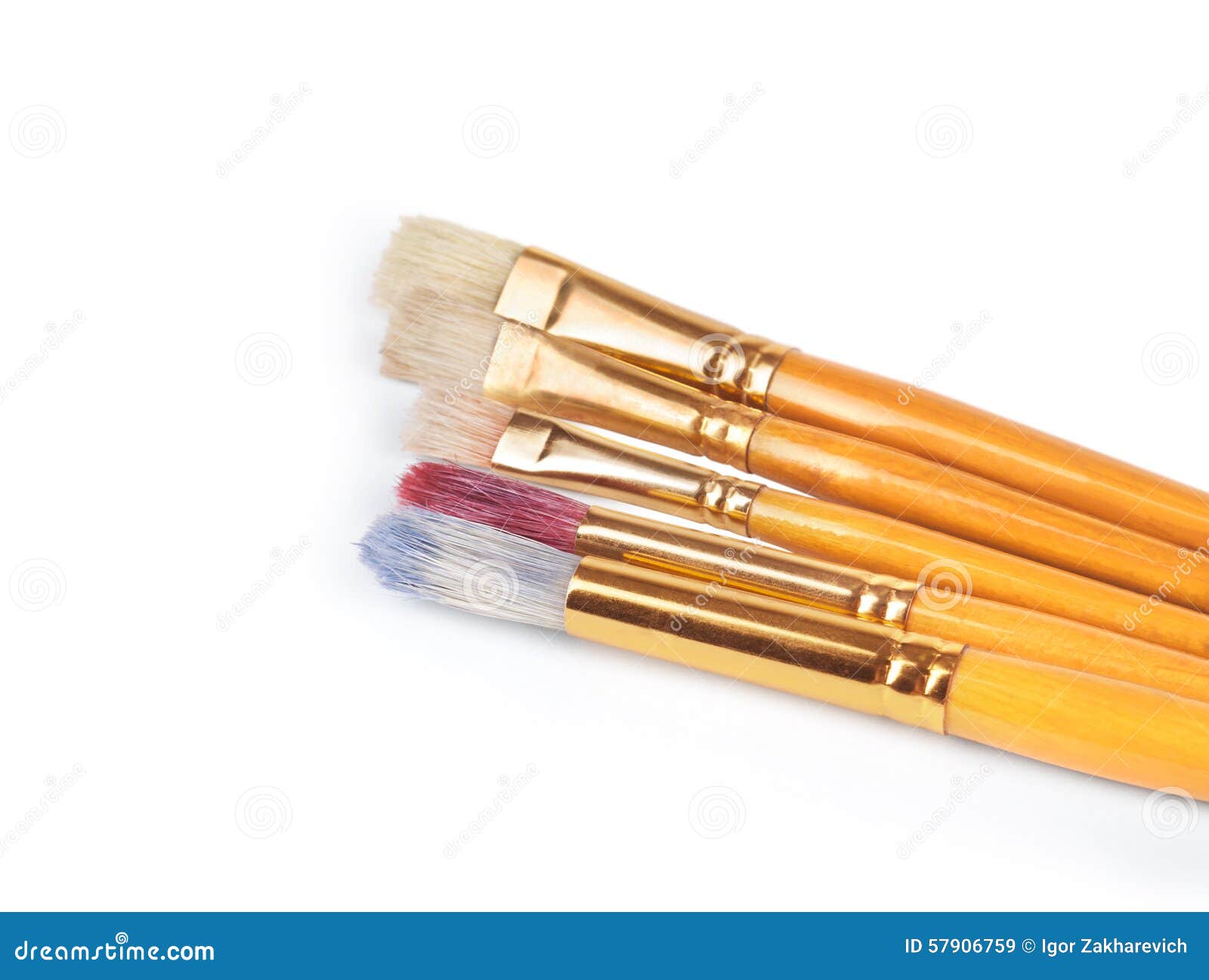 Paint brushes with gouache stock image. Image of object 57906759
