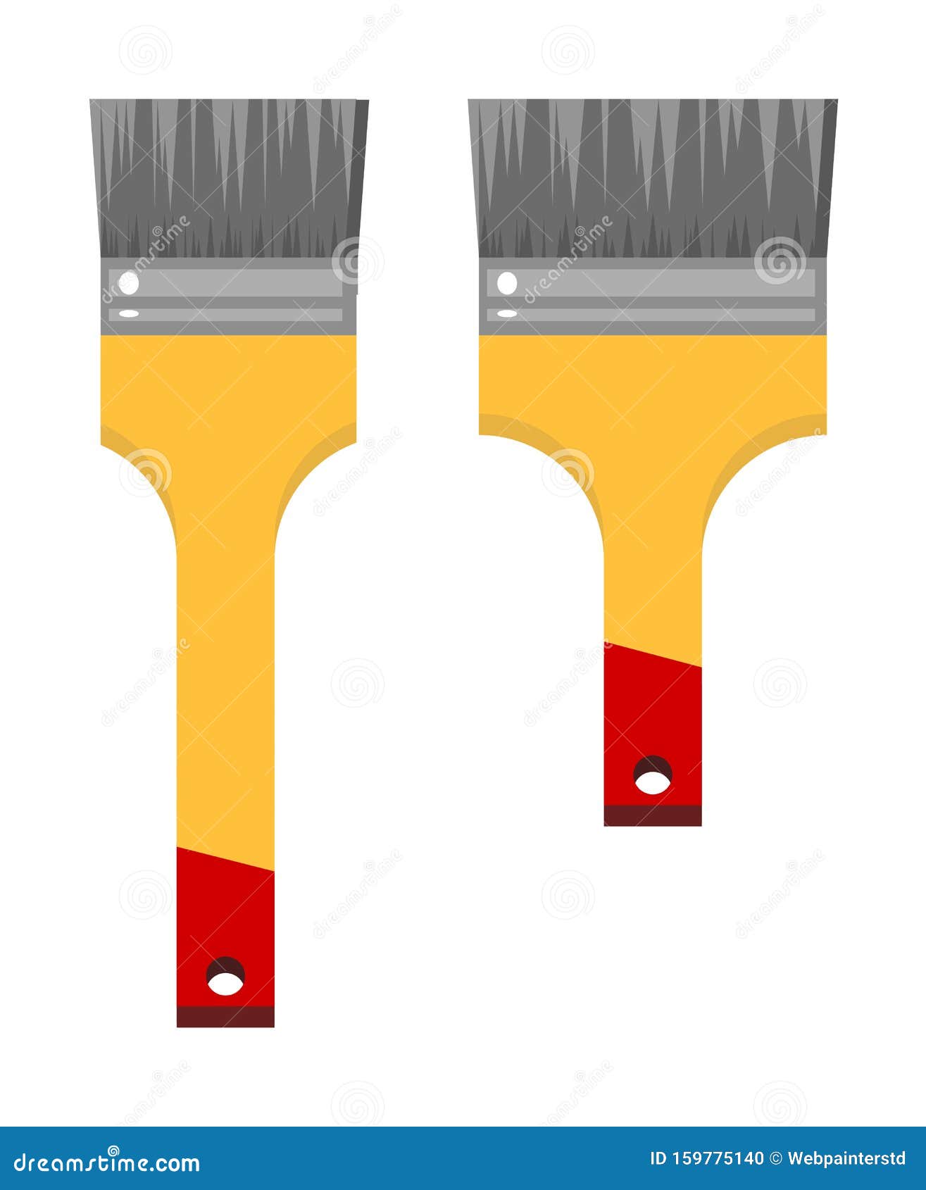 paint brushes for painting, applying glue, color and working solutions.