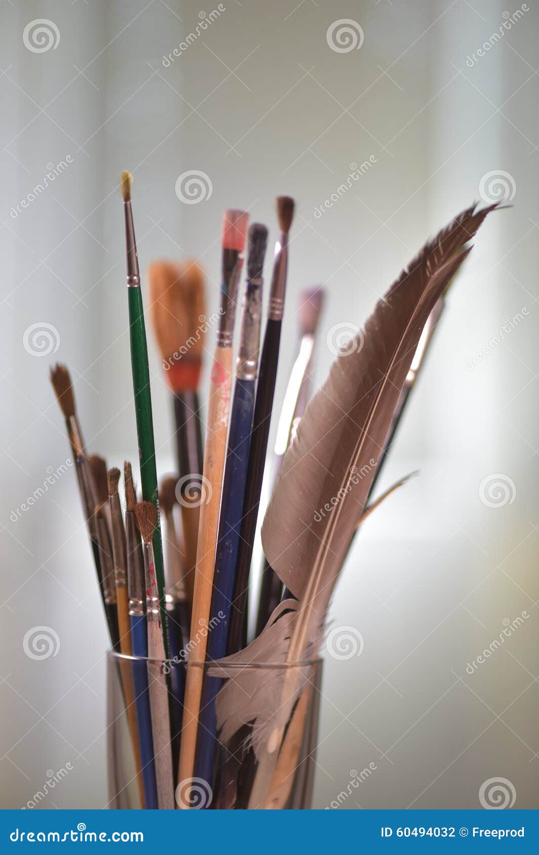 Paint brushes in the pot stock photo. Image of creativity 60494032