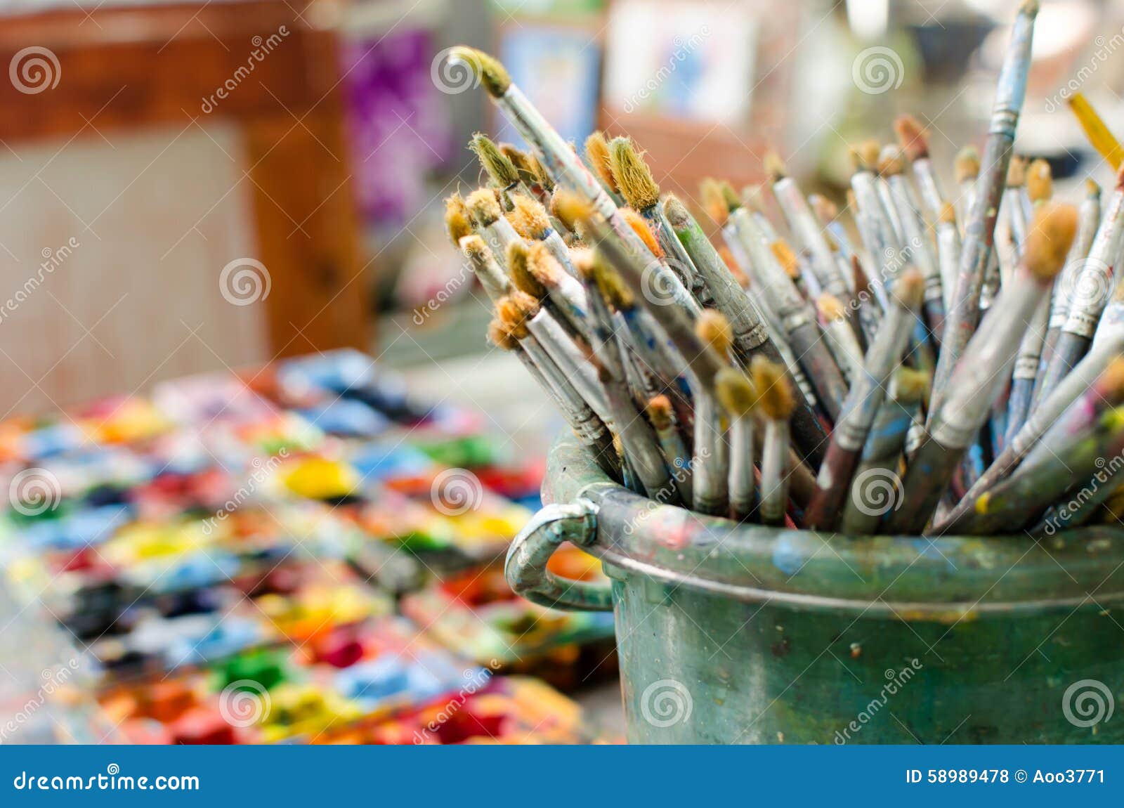 Paint brushes stock photo. Image of artistic, painter 58989478