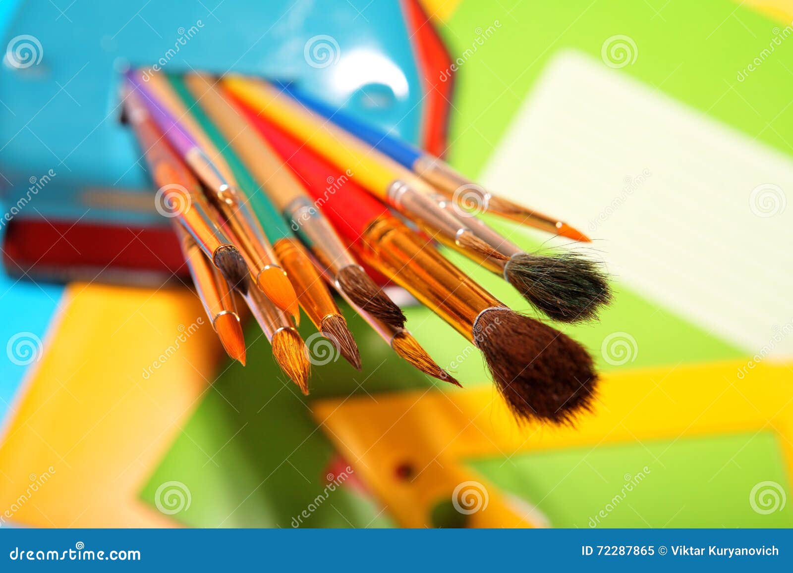 Paint Brushes Selective Focus Stock Image Image Of Group Drawing