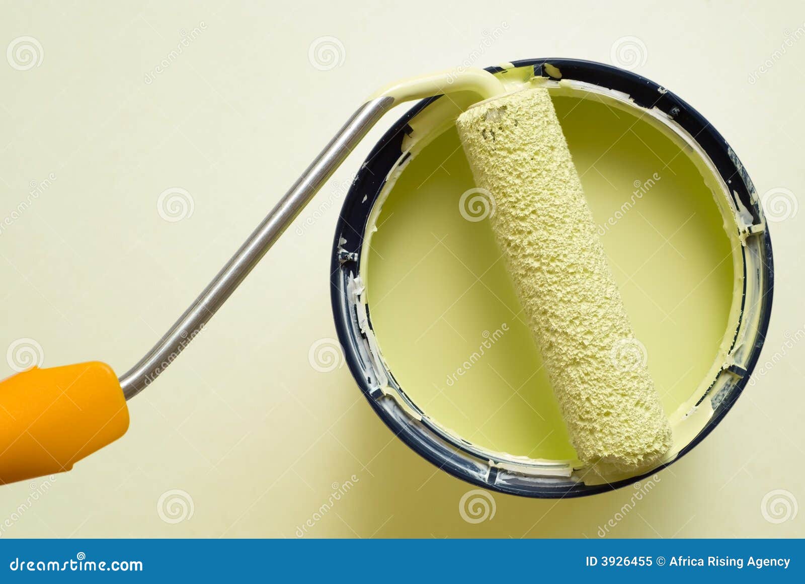 Paint Bucket Container and Roller Stock Image Image of improvement
