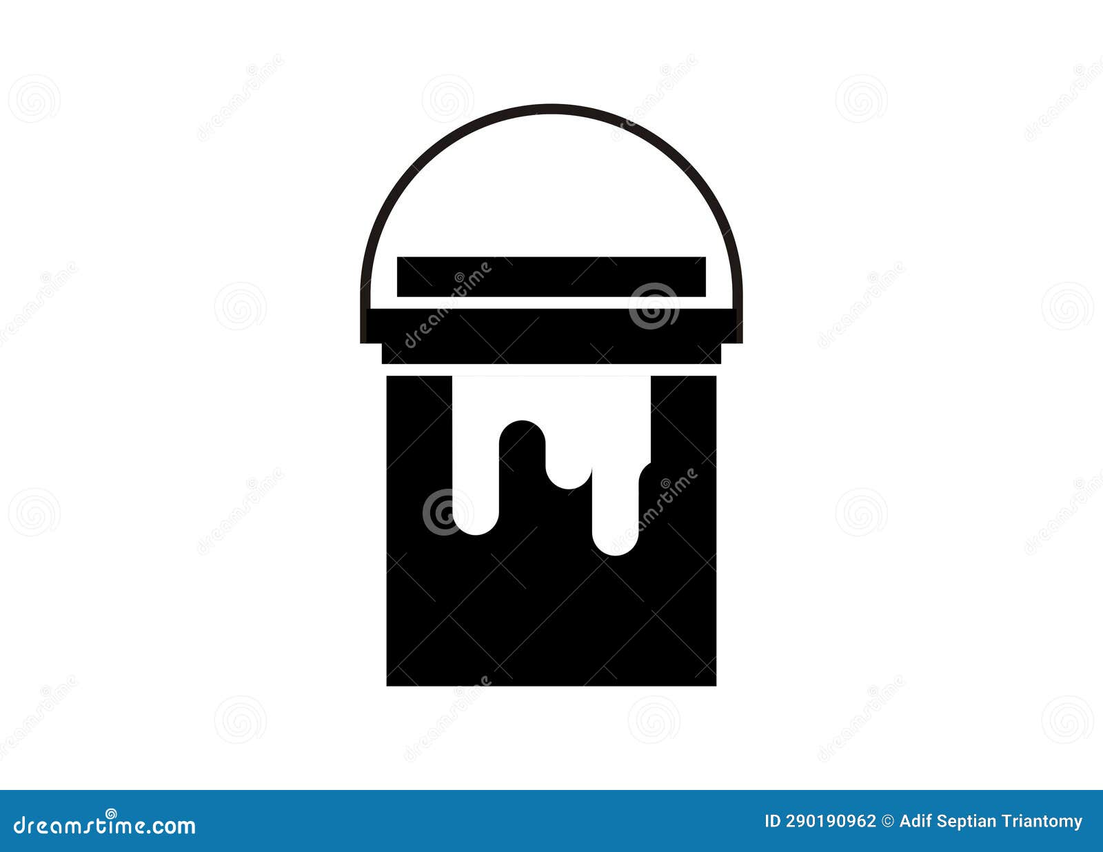 Paint Can in Black and White. Simple Isolated Illustration Stock