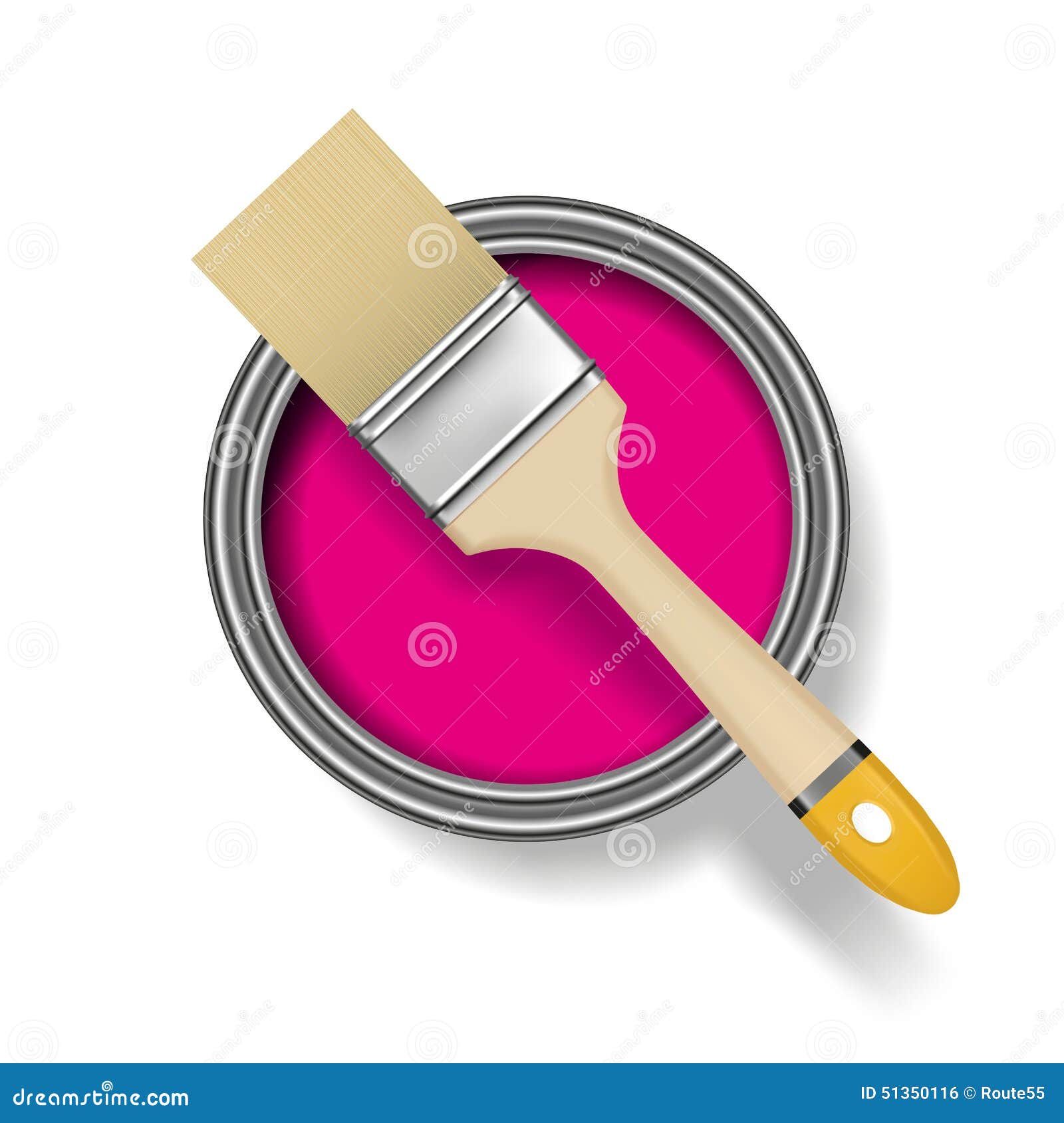 Tin with paint and brushes Royalty Free Vector Image
