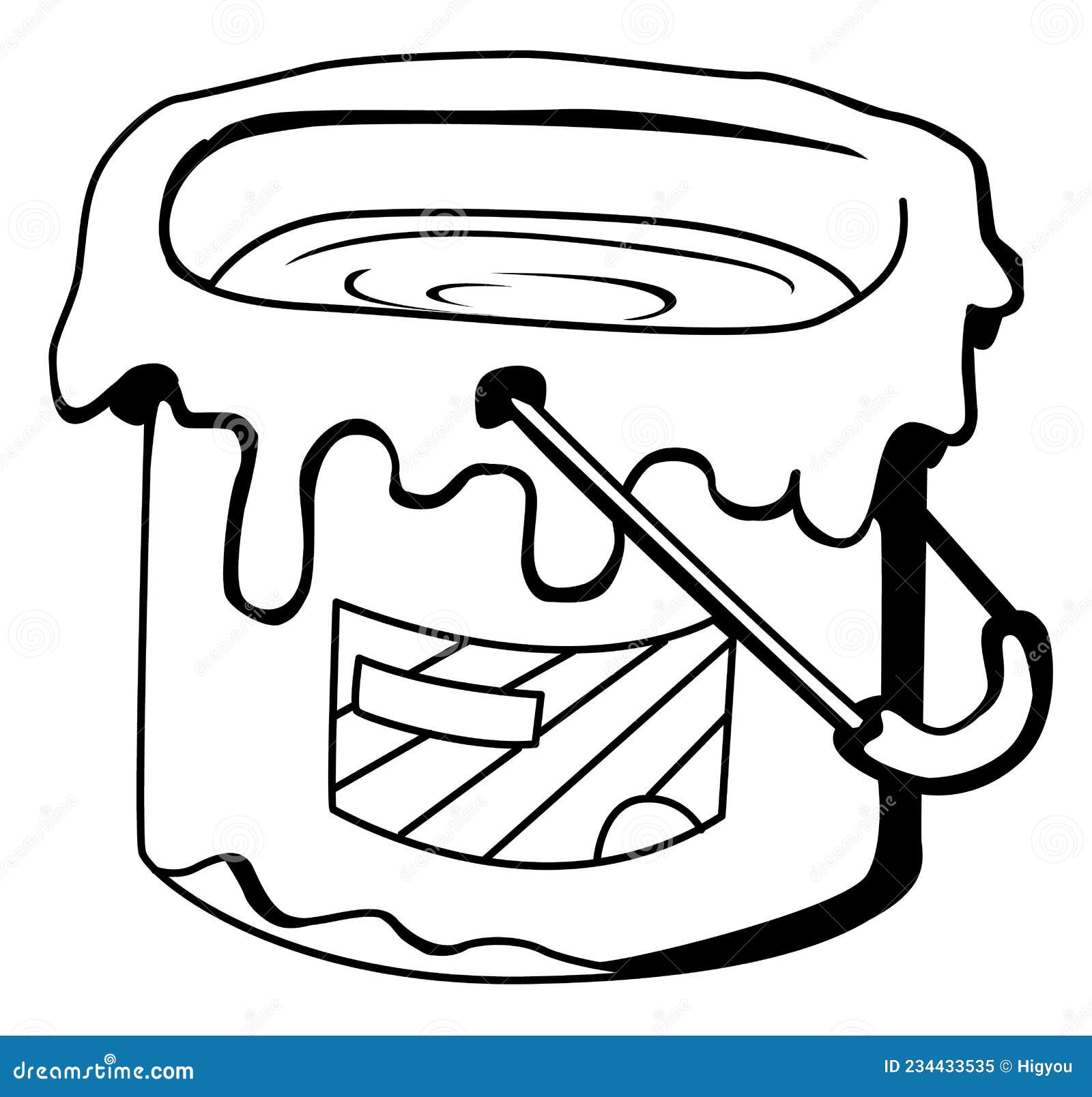 Paint Can Line Drawing stock vector. Illustration of drawing 234433535