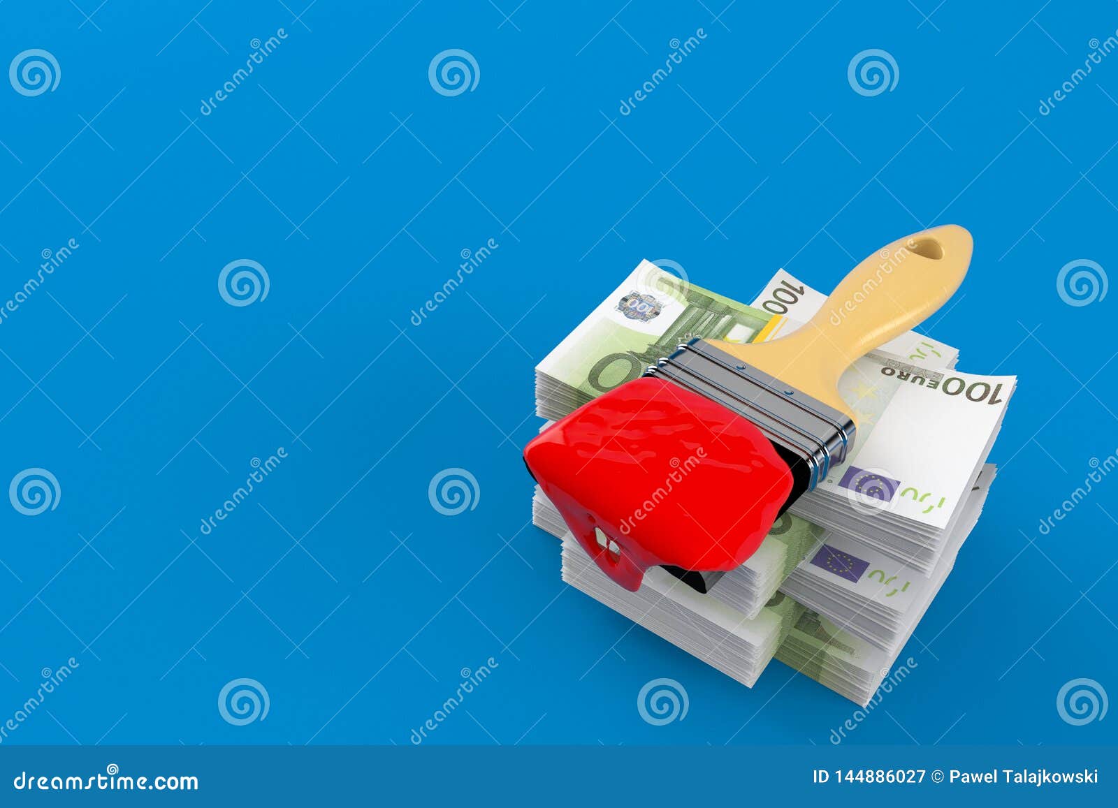 Paint Can on Stack of Money Stock Illustration Illustration of copy