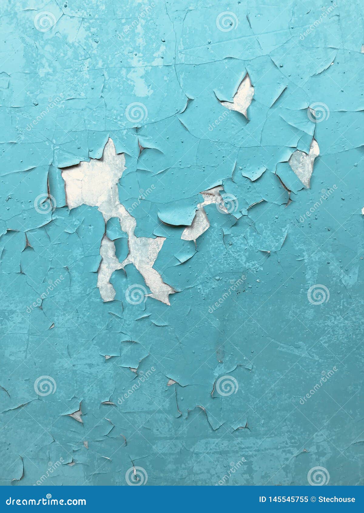Paint Chips Fall from a Turquoise Wall CHIPS PAINT Stock Image
