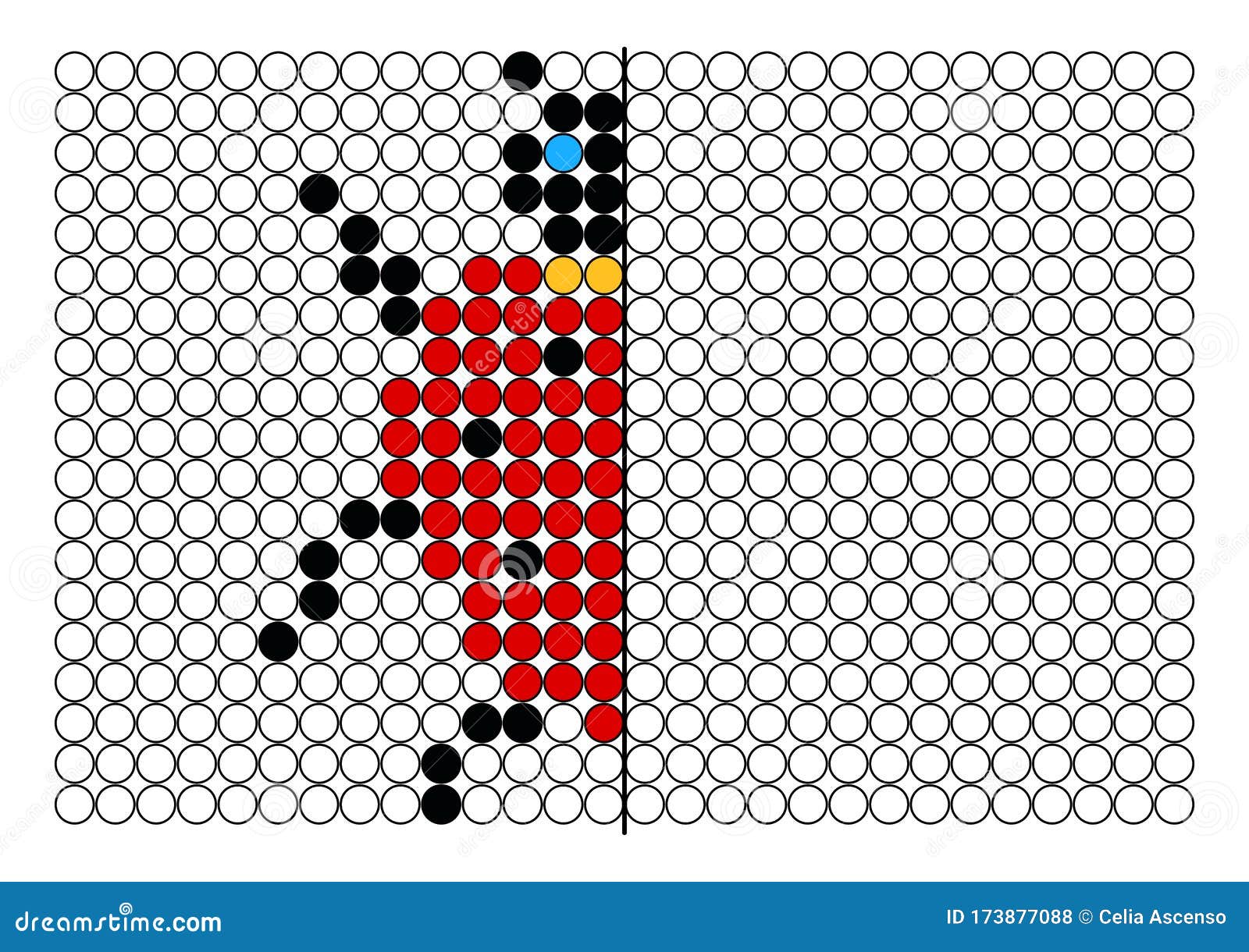 Paint the Dots Ladybug Symmetry Game Stock Photo - Illustration of Pertaining To Blank Perler Bead Template