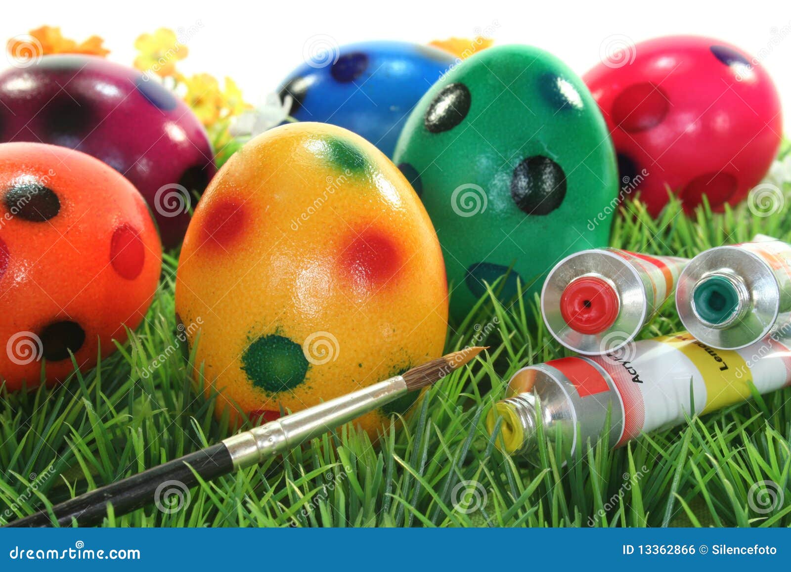 Paint Easter eggs stock photo. Image of dyed, holiday 13362866
