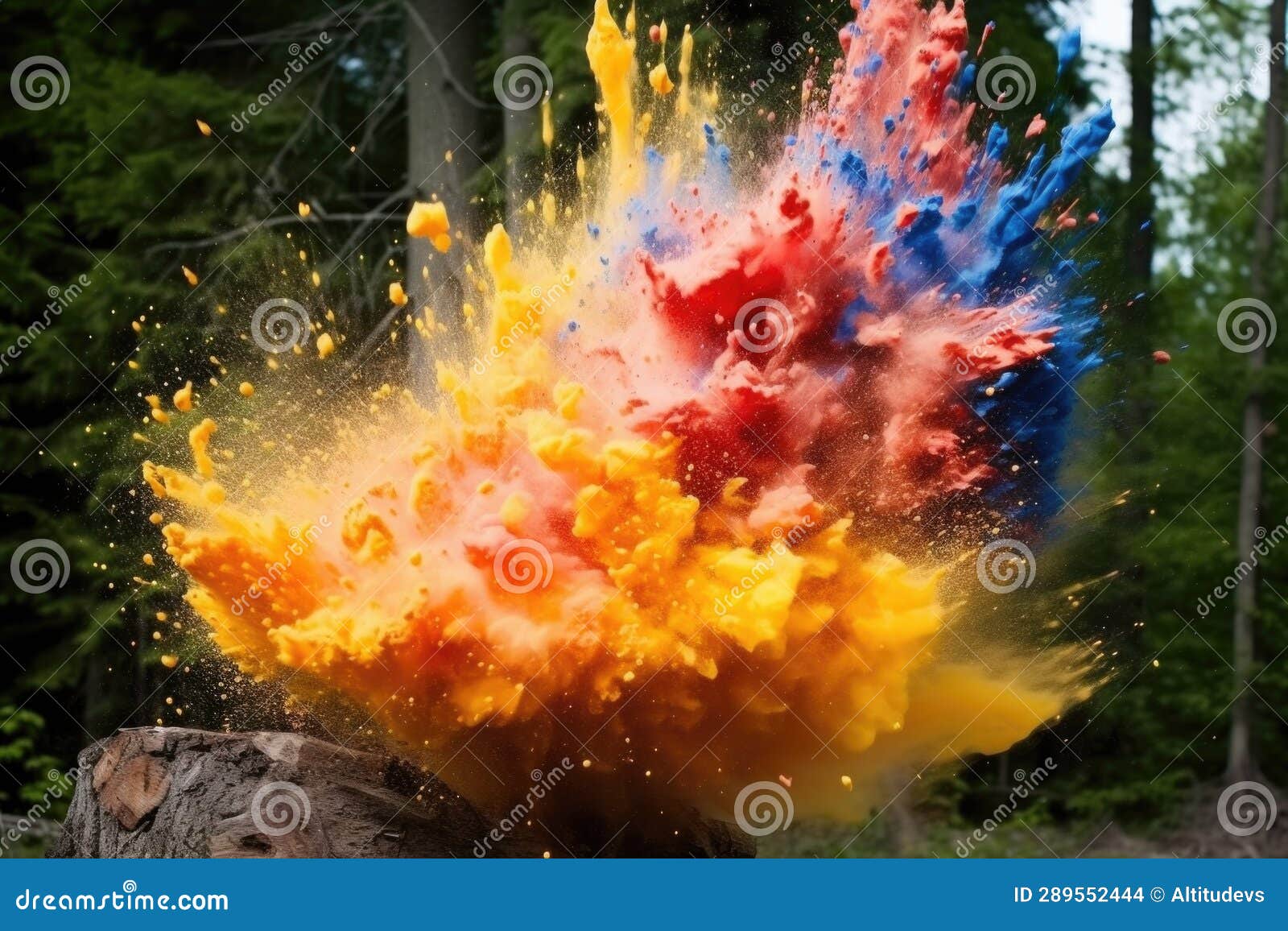 Paint Explosion Caught Midair in Nature Stock Photo Image of