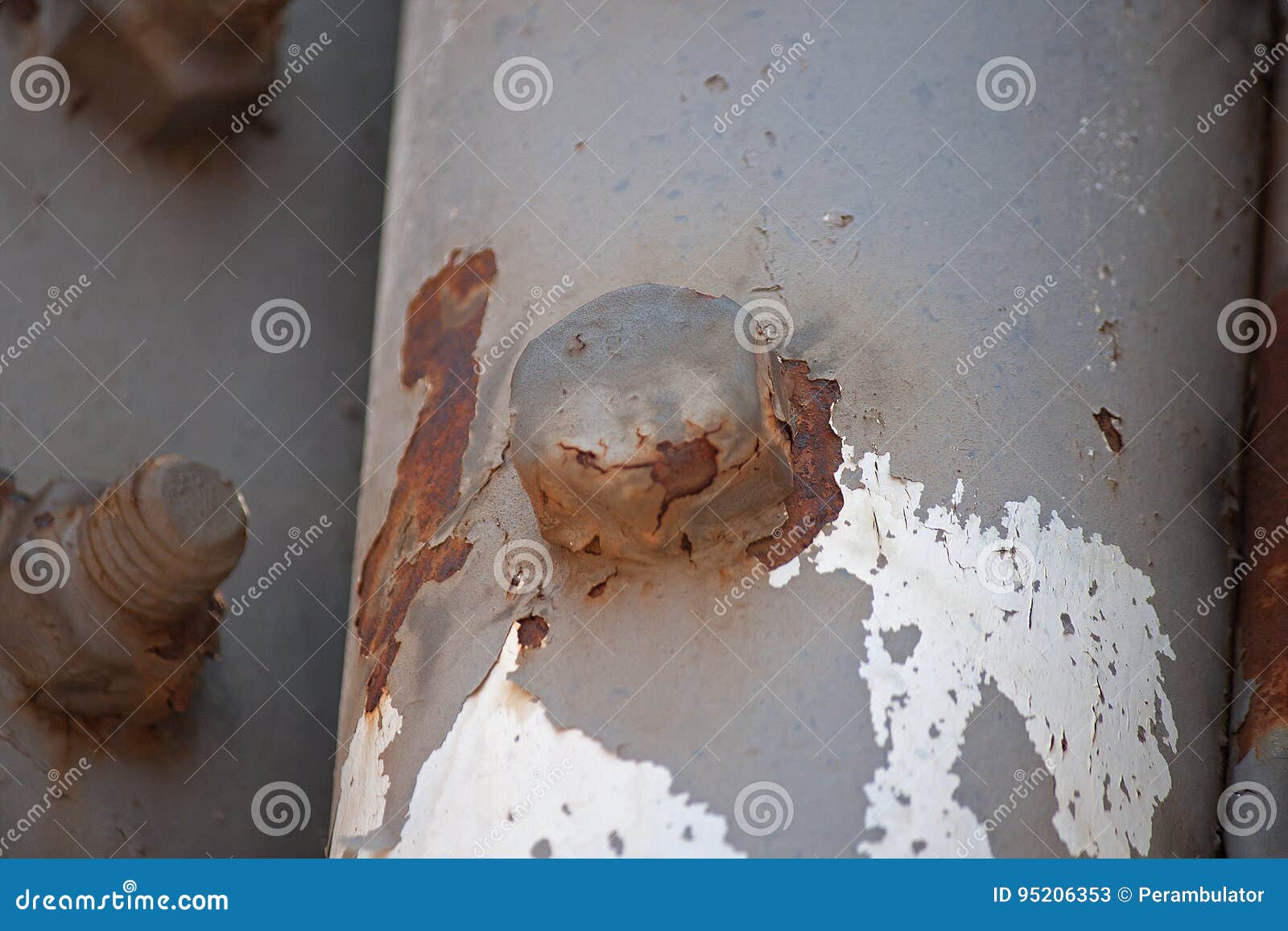 PAINT FLAKING OFF AROUND BOLT in POLE Stock Image Image of rustic