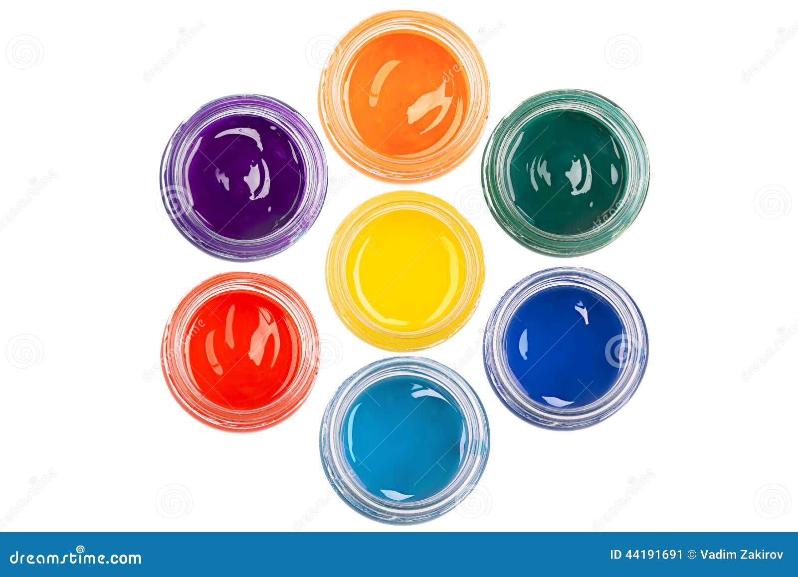 Paint in the glass jars stock image. Image of bucket 44191691