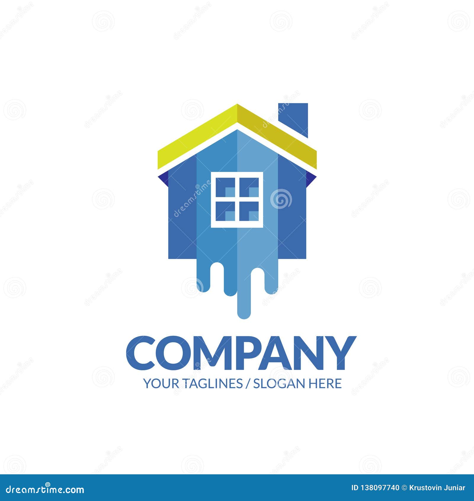 Paint House Logo Concept for Home Decoration Stock Vector