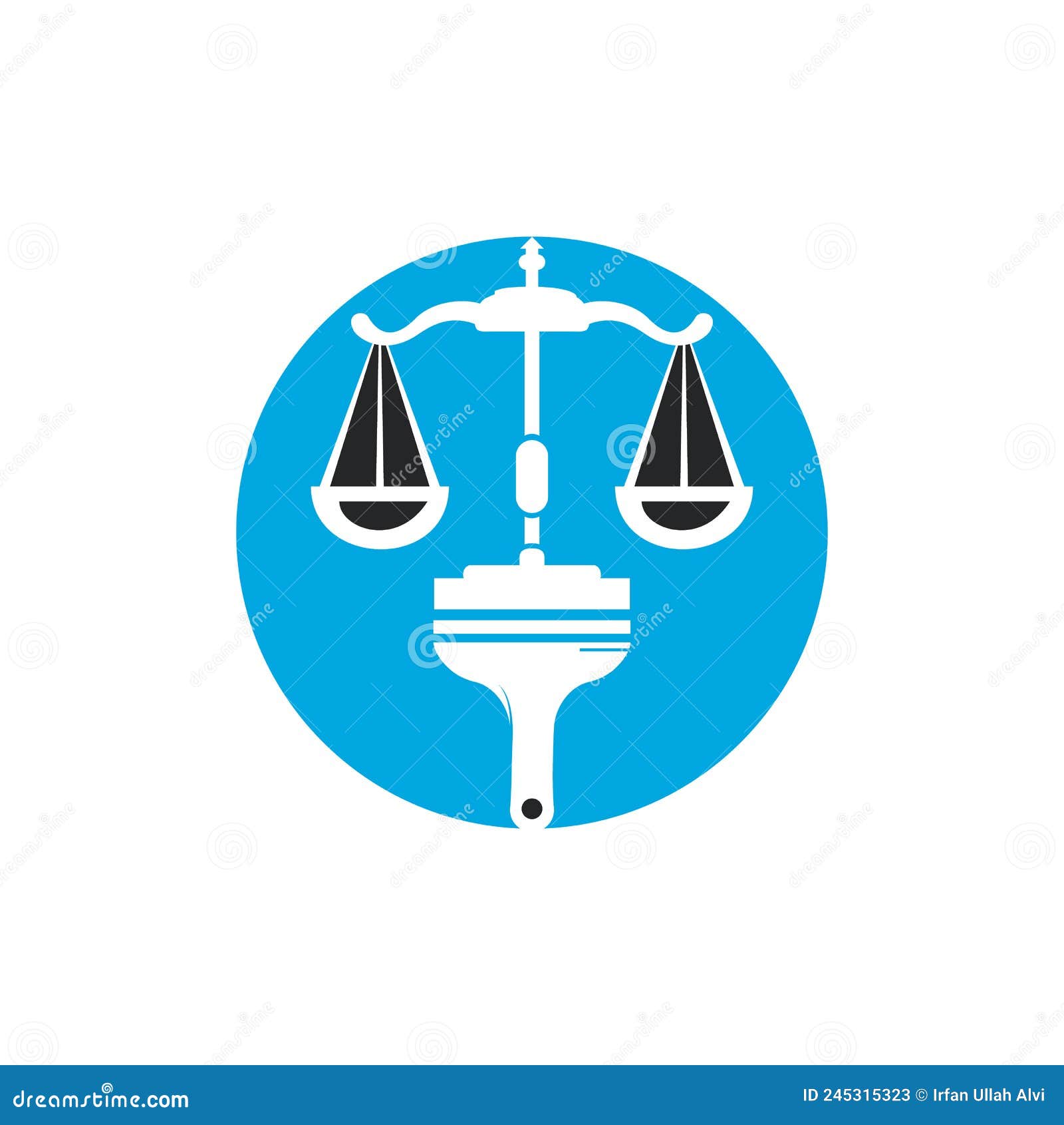 Paint Law Vector Logo Concept. Scale with Brush Icon Vector Design