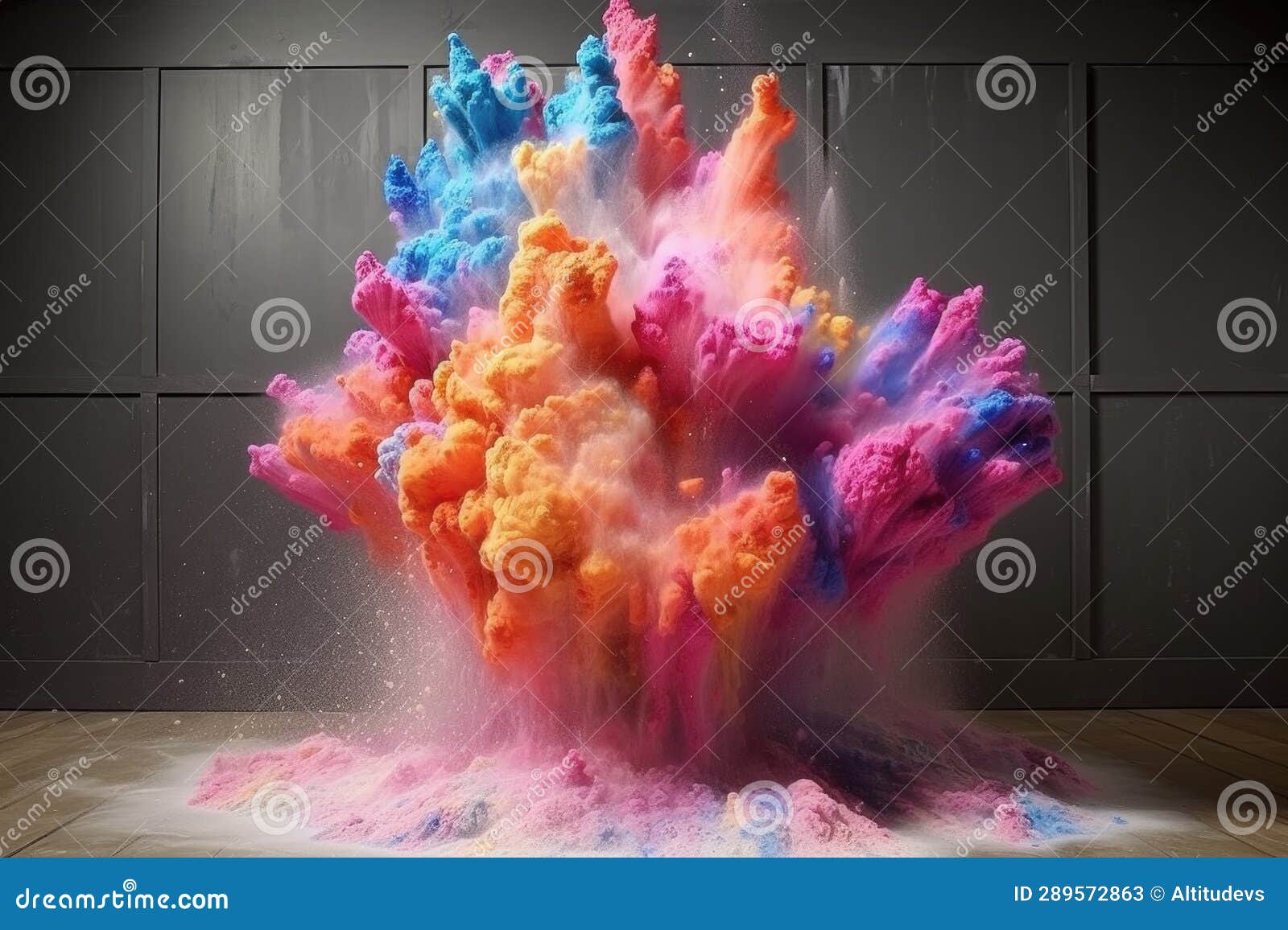 Paint Mixed with Cornstarch for a Unique Explosion Stock Image Image